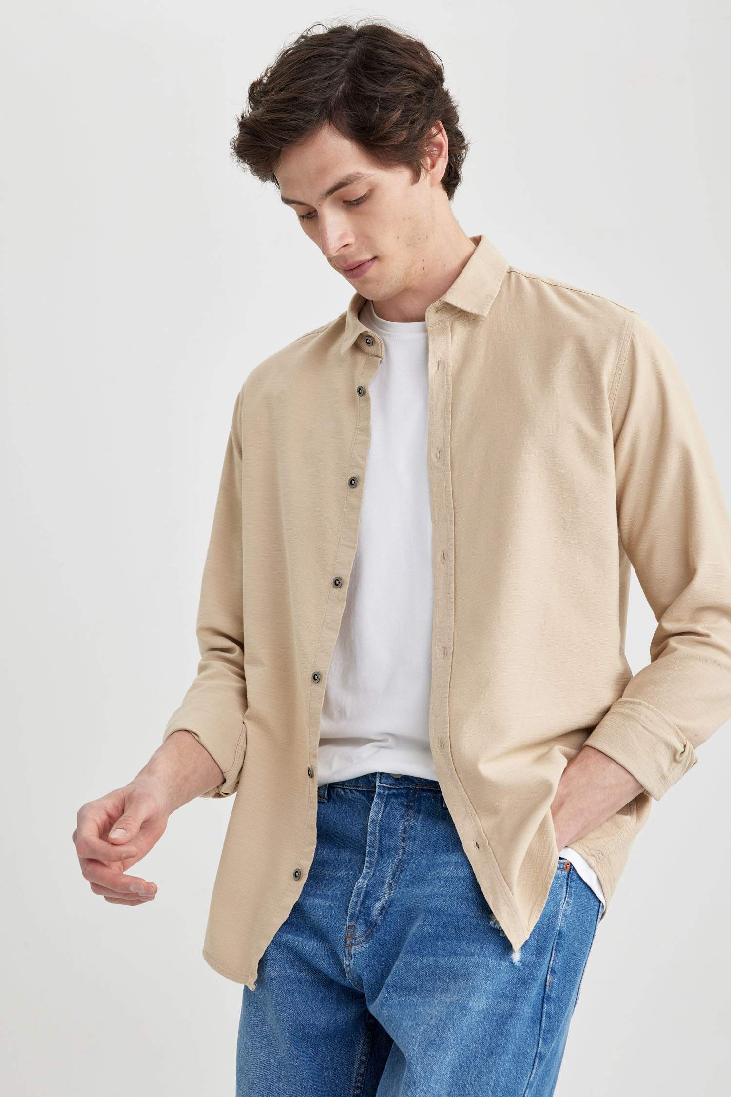 Рубашка приталенного кроя из хлопка