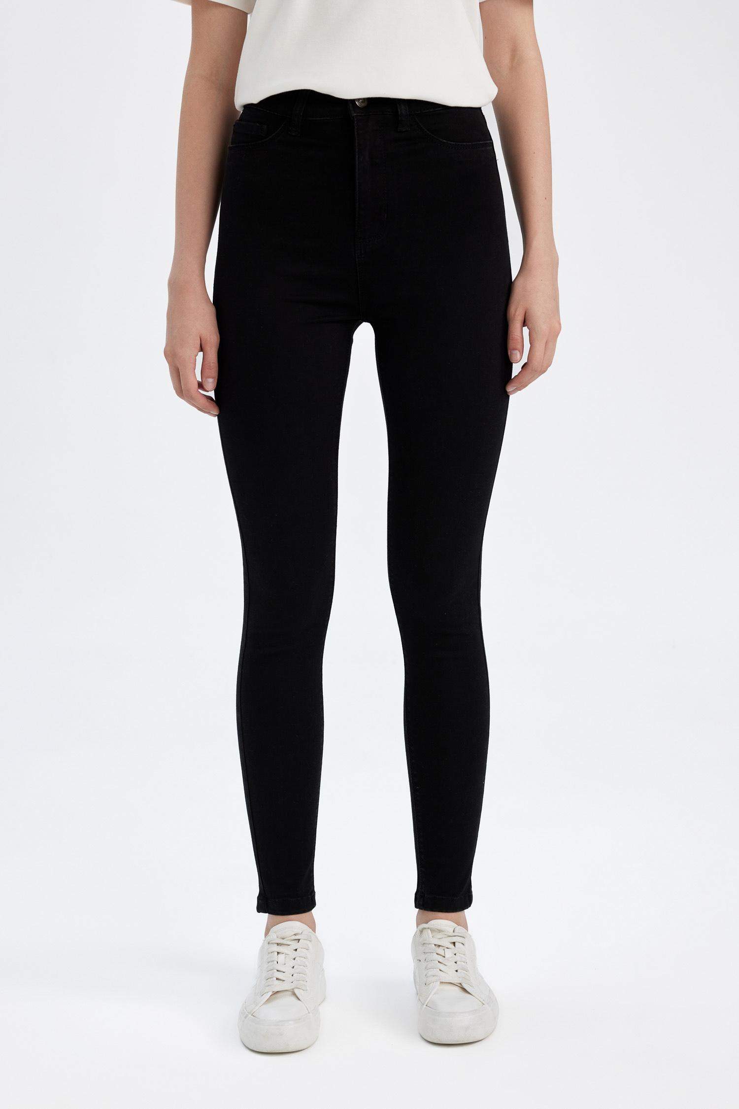 Super Skinny Fit Yüksek Bel Dar Paça Basic Düz Jean Pantolon