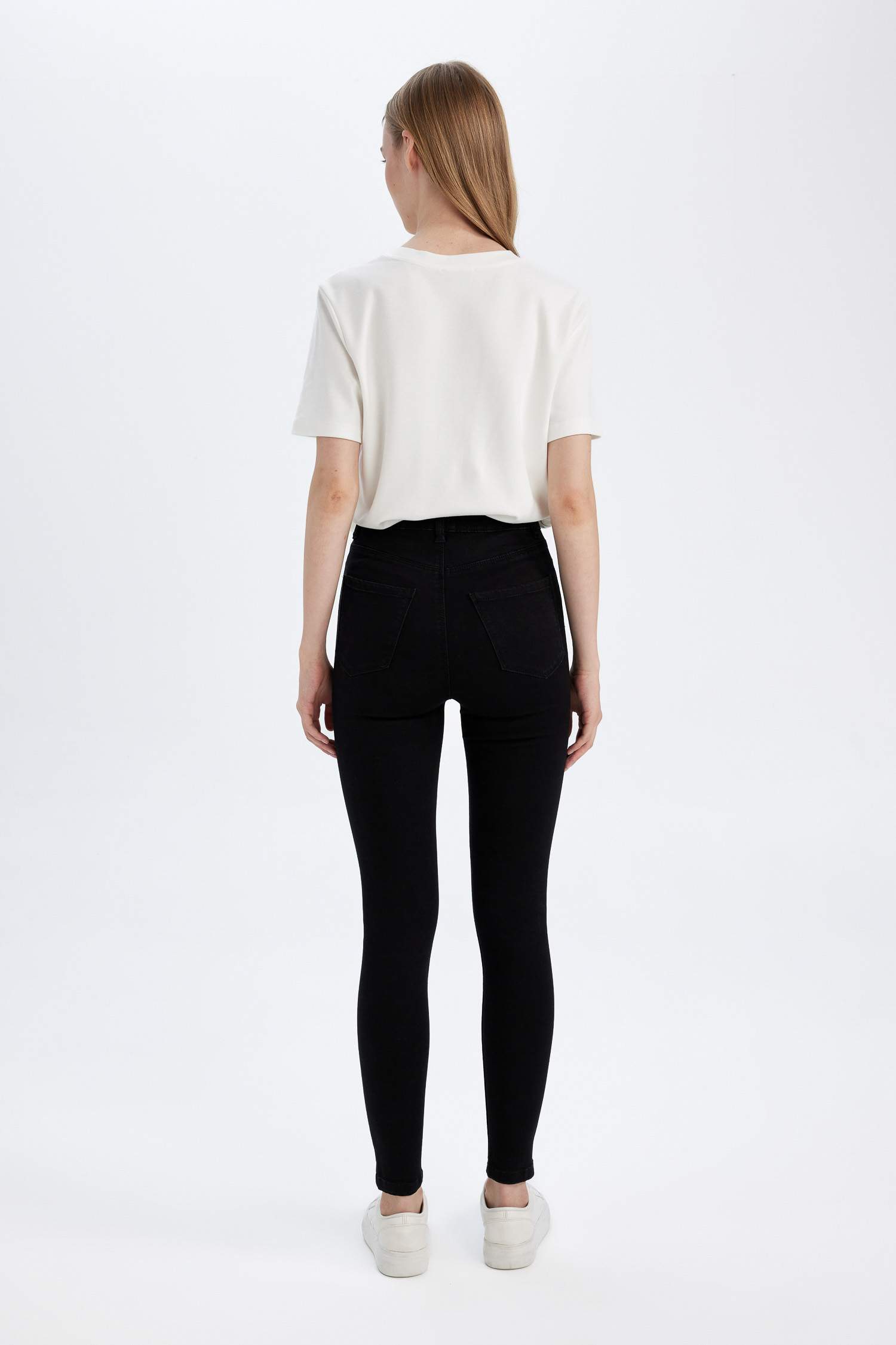 Super Skinny Fit Yüksek Bel Dar Paça Basic Düz Jean Pantolon