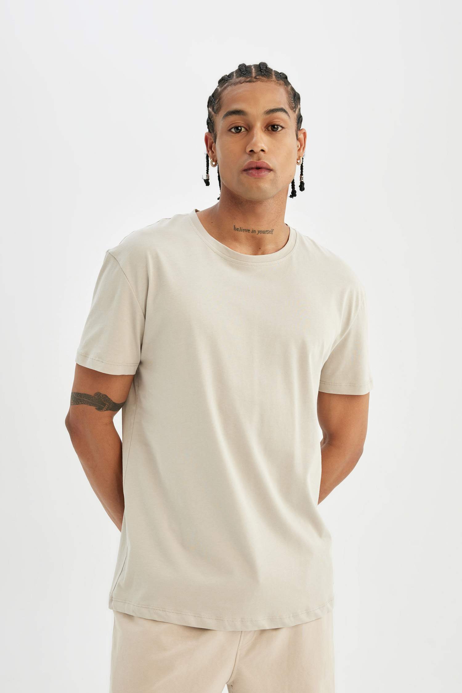 DeFactoFit Standard Fit Crew Neck Printed T-Shirt