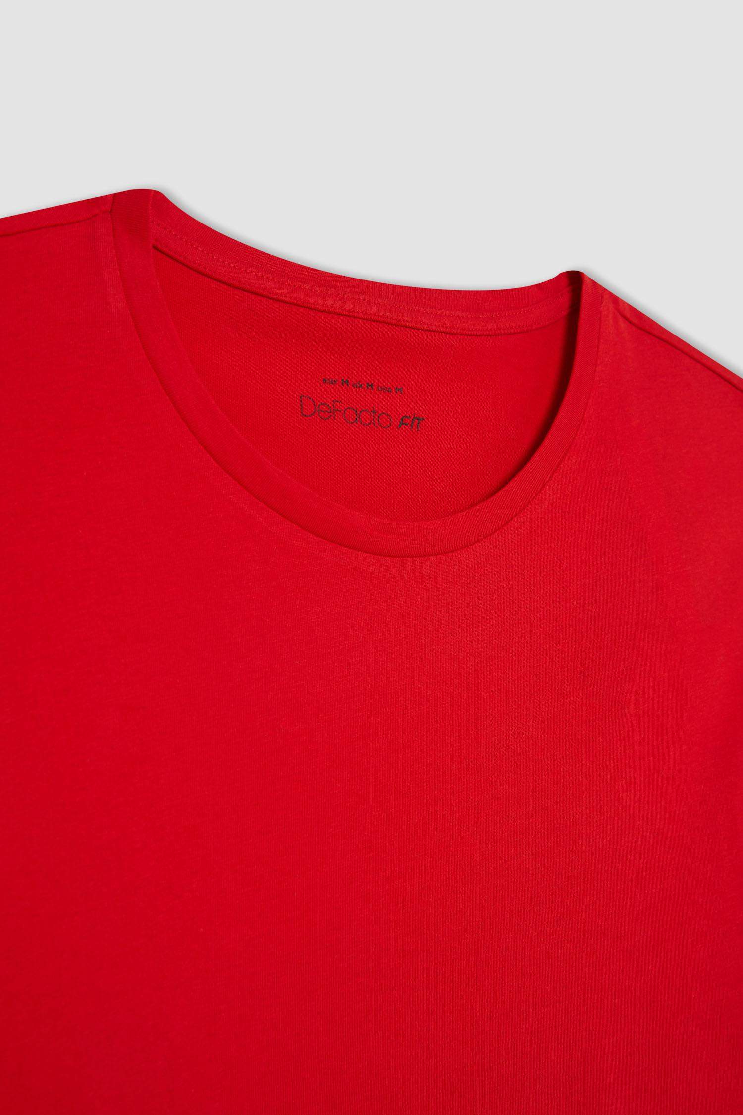 DeFactoFit Standard Fit Crew Neck Crest Printed Printed T-Shirt