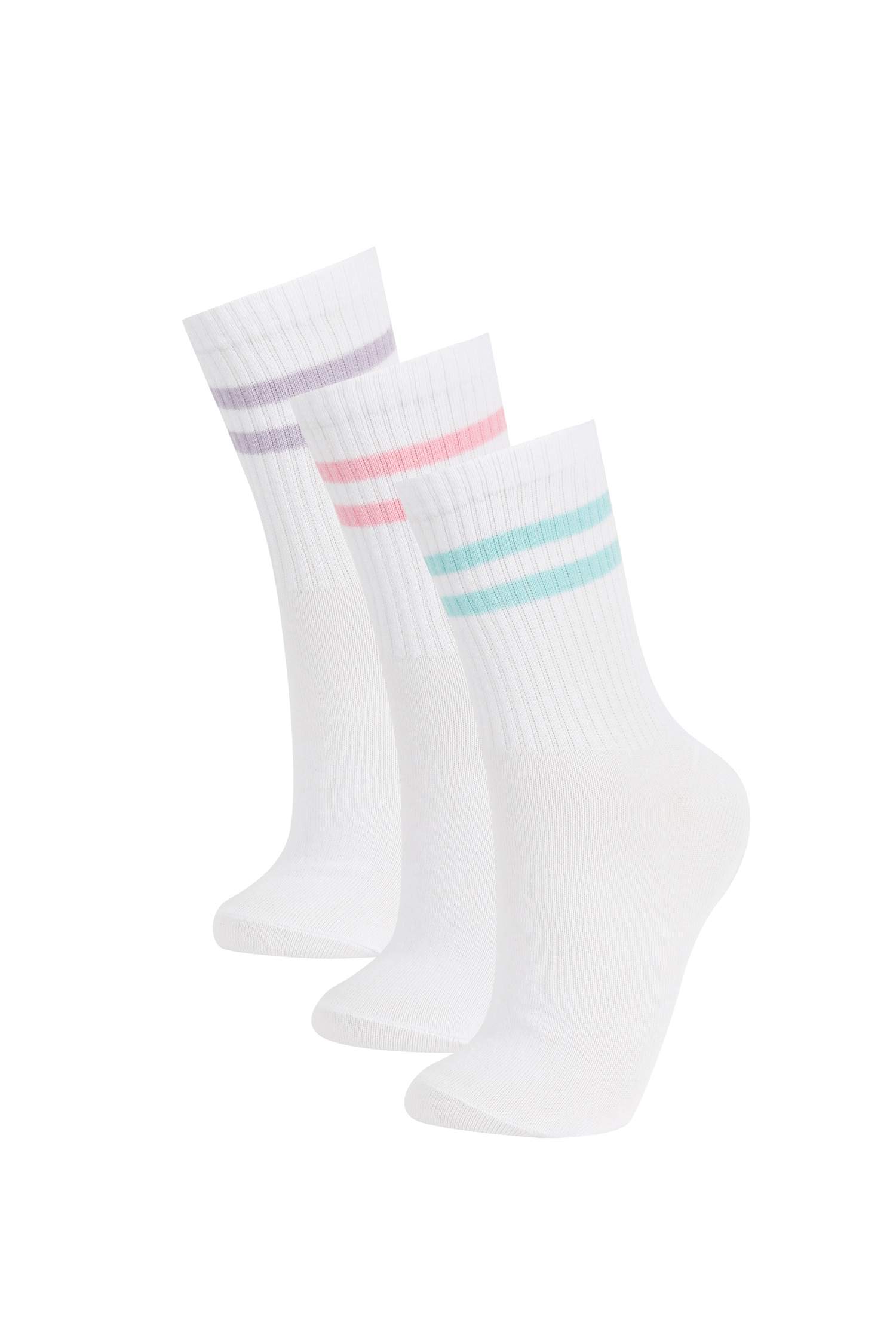Kadın 3'lü Pamuklu Uzun Çorap
