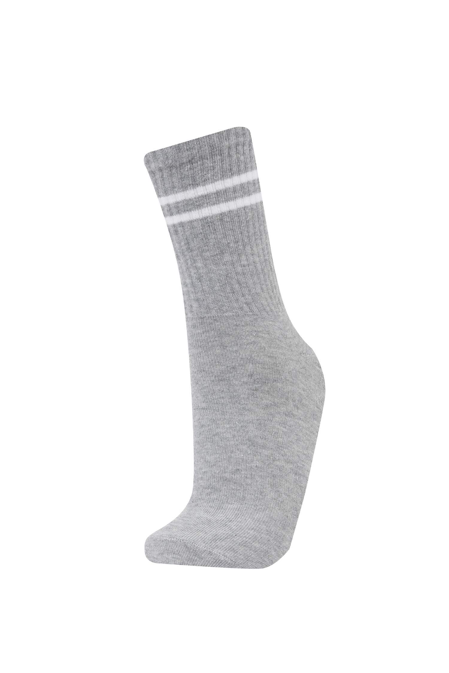 Kadın 3'lü Pamuklu Çember Desenli Uzun Çorap