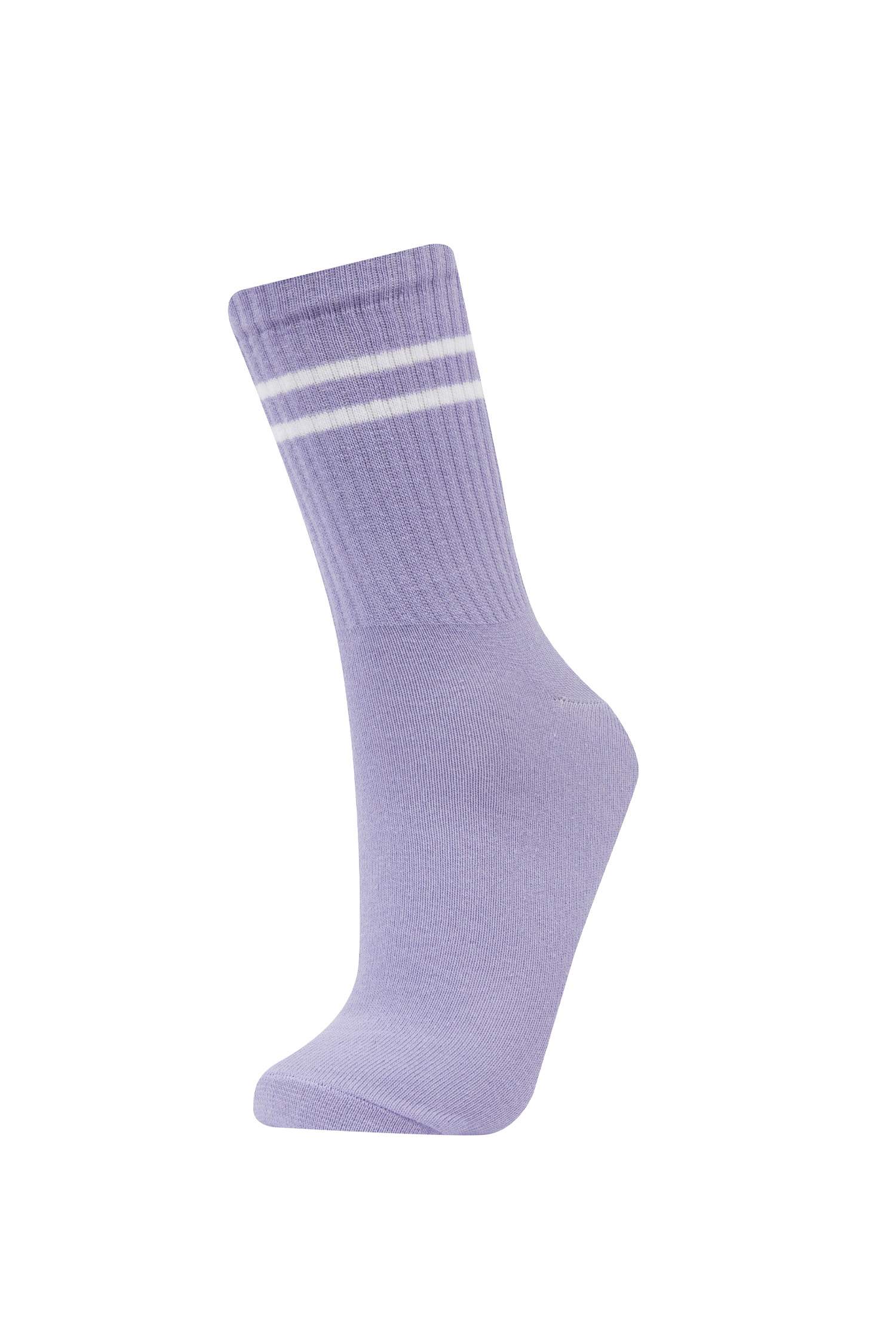 Kadın 3'lü Pamuklu Çember Desenli Uzun Çorap