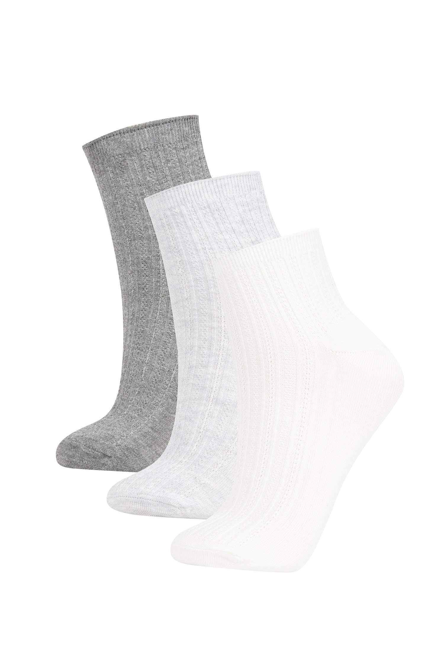 Kadın 3'lü Pamuklu Soket Çorap