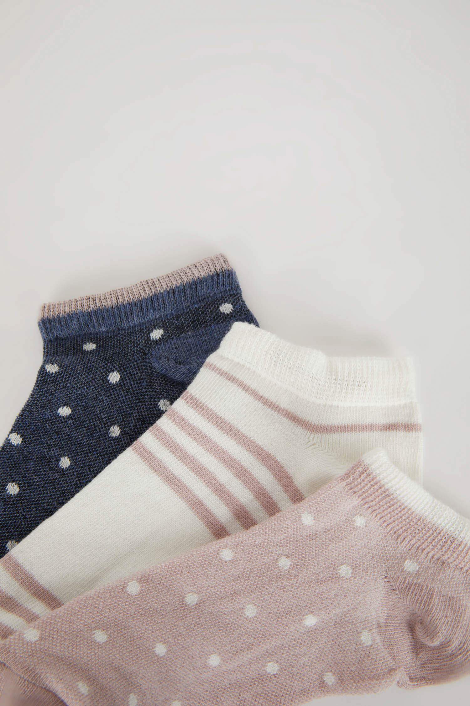 Kadın 3'lü Pamuklu Patik Çorap