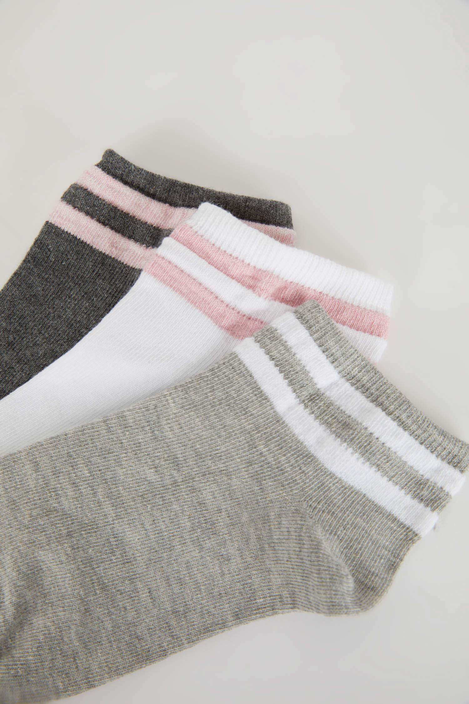 Kadın 3'lü Pamuklu Patik Çorap