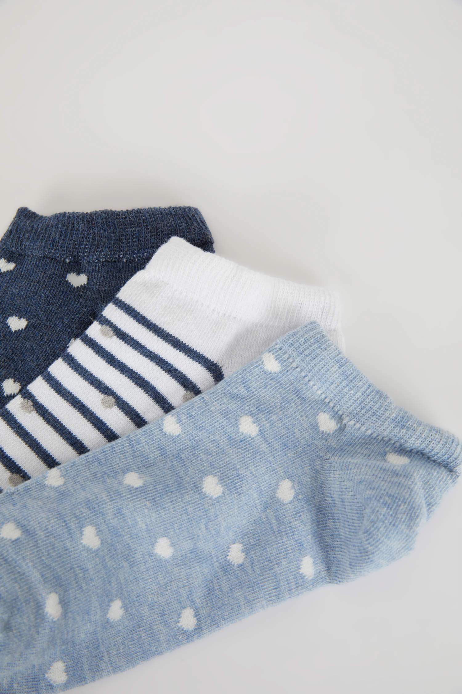 Kadın 3'lü Pamuklu Patik Çorap