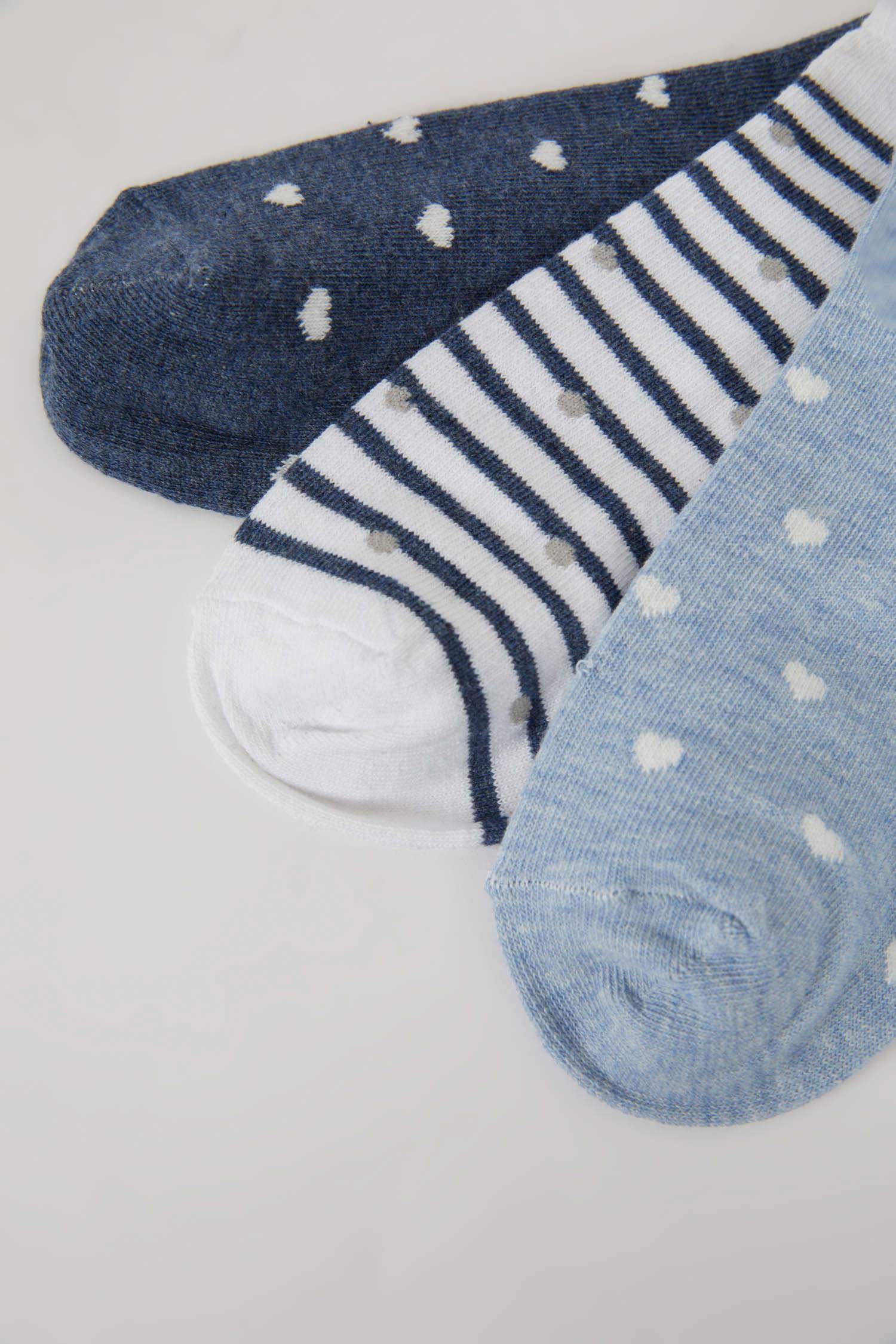 Kadın 3'lü Pamuklu Patik Çorap