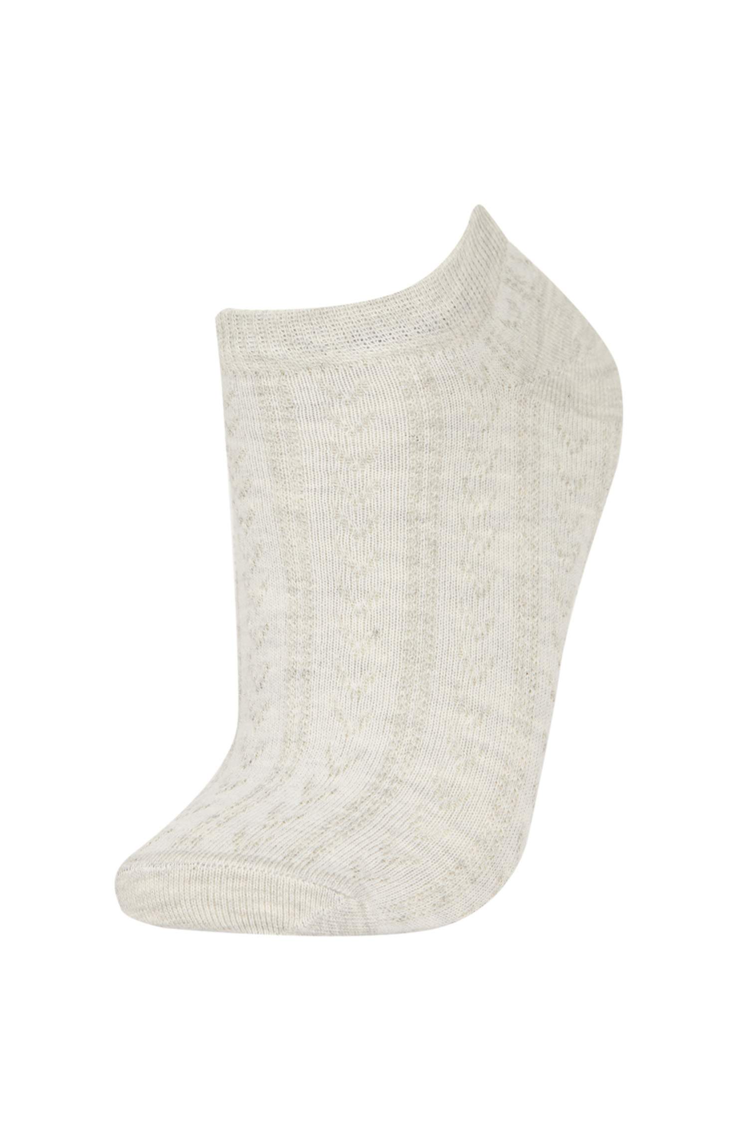 جوارب نسائي قصير قطن - 5 قطع