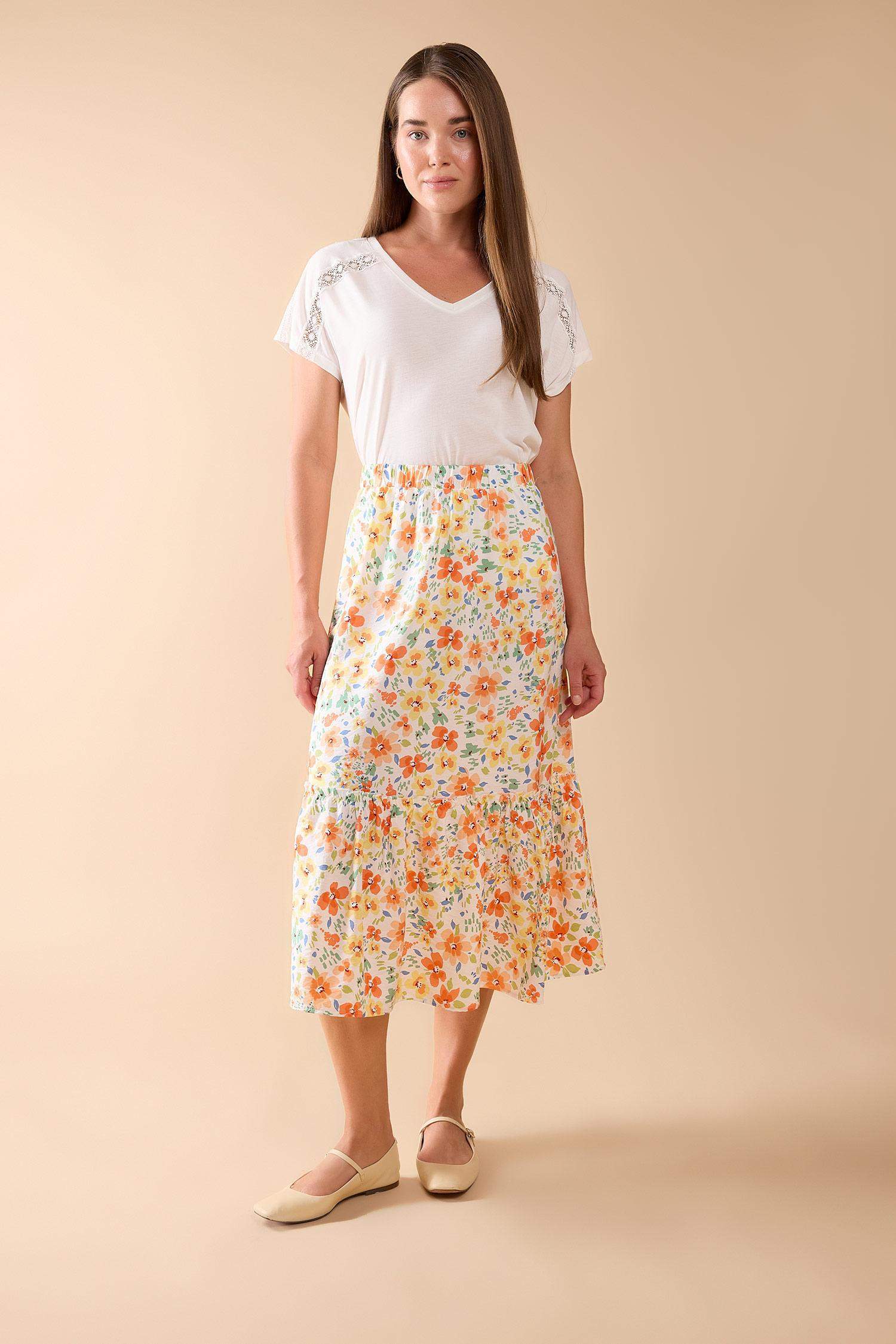 A Cut Midi Skirt