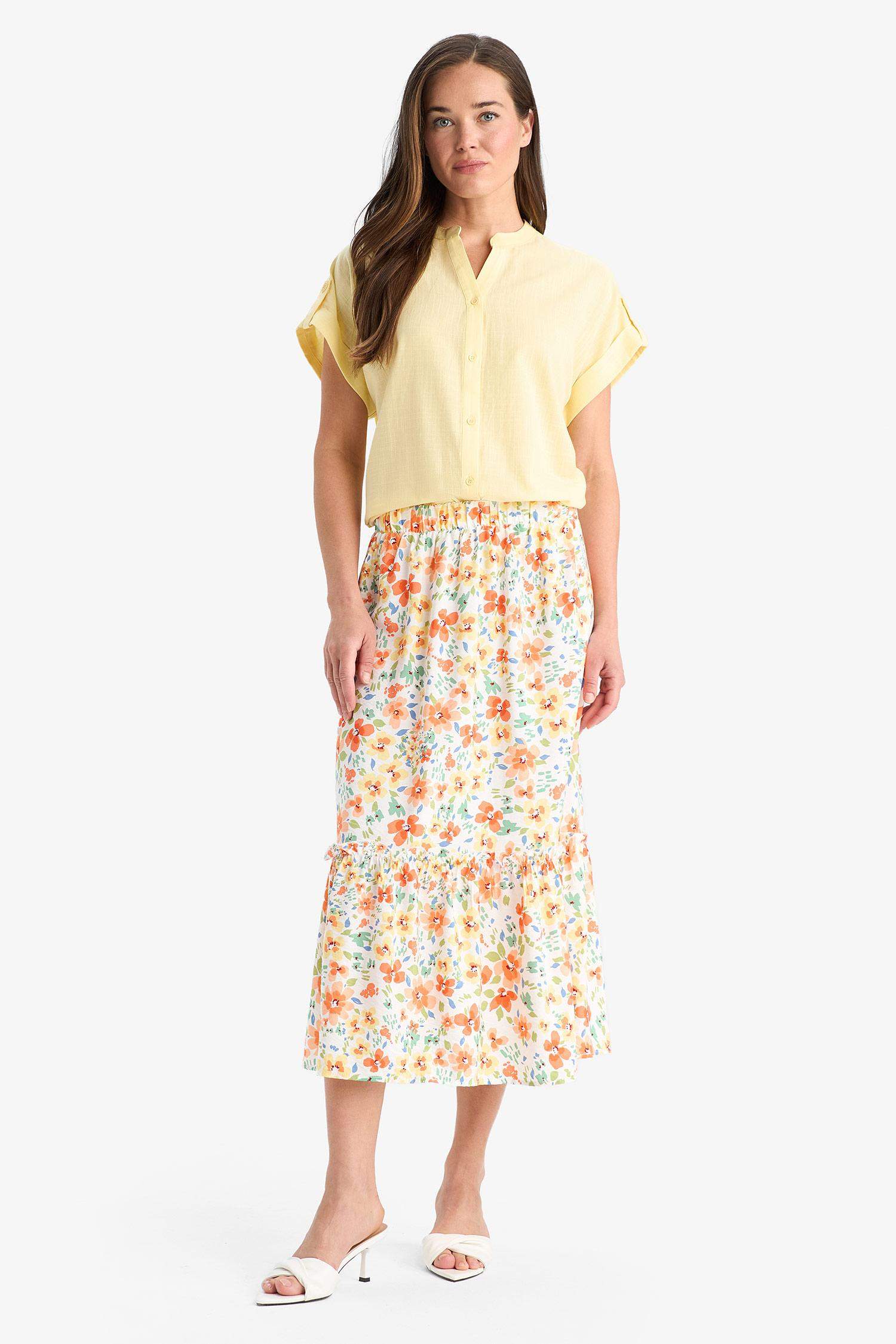 A Cut Midi Skirt