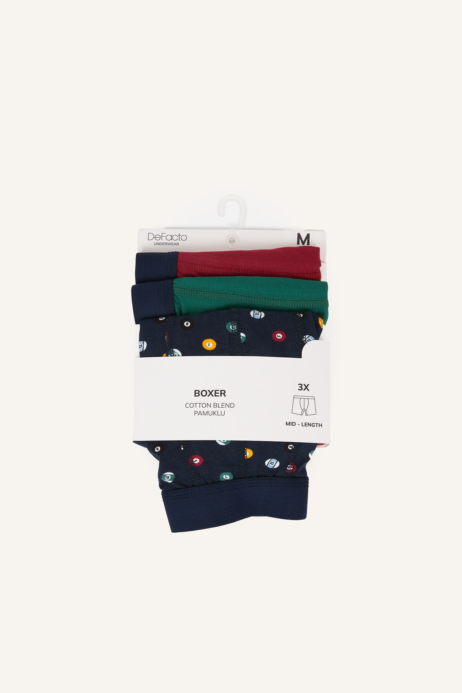 DeFacto Regular Fit Baskılı 3'lü Boxer Seti