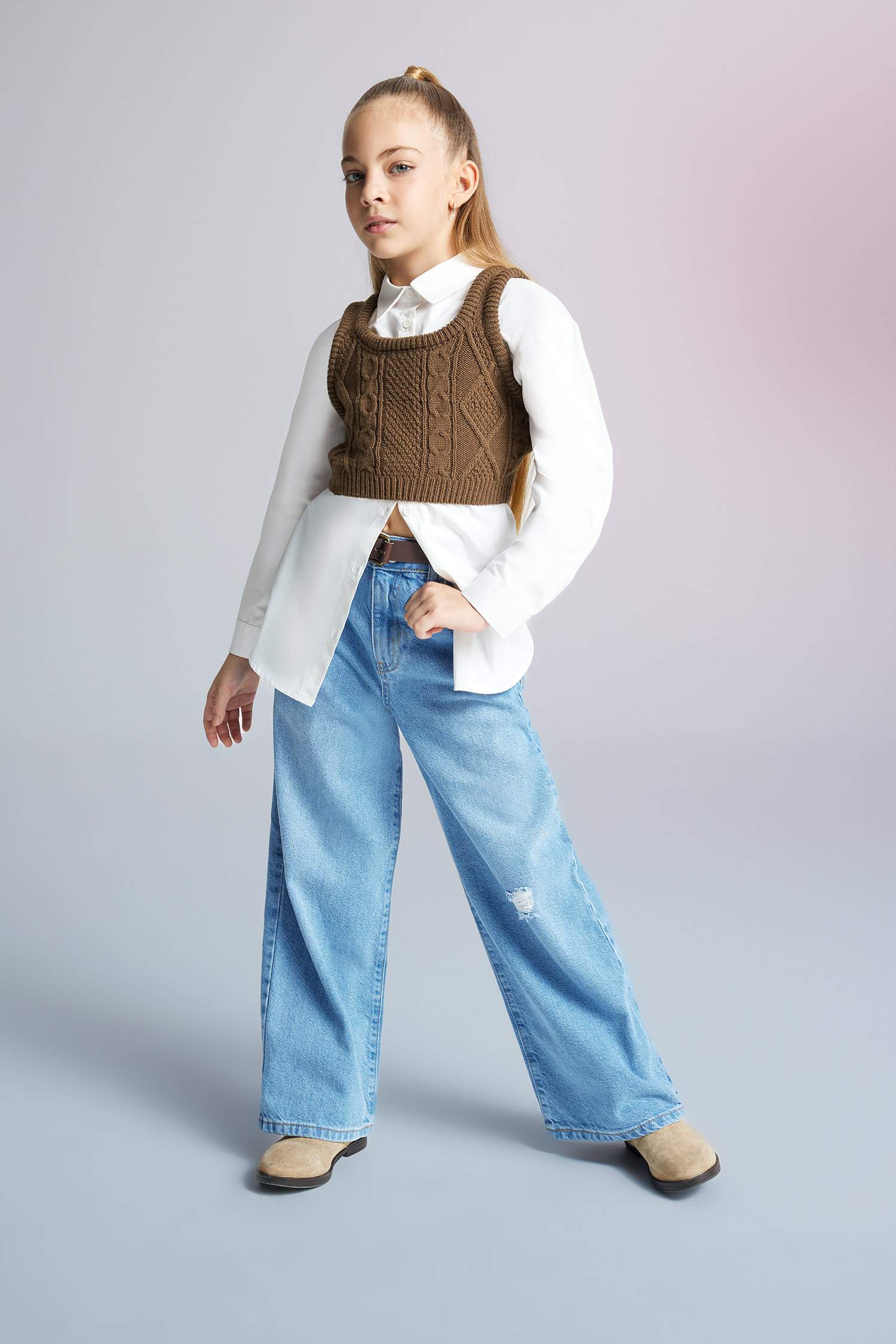 Қыздарға қалыпты пішім Свитер