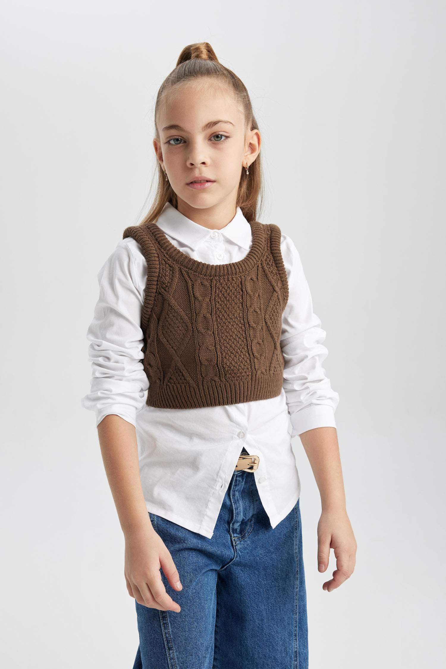 Қыздарға қалыпты пішім Свитер