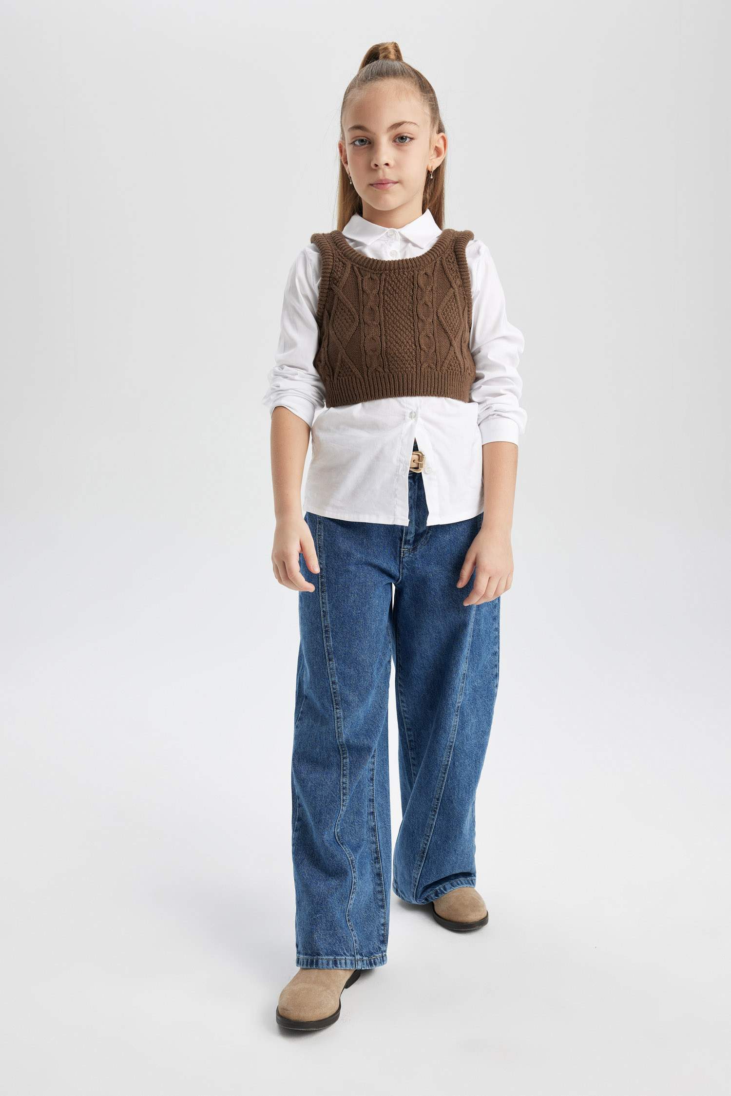 Қыздарға қалыпты пішім Свитер