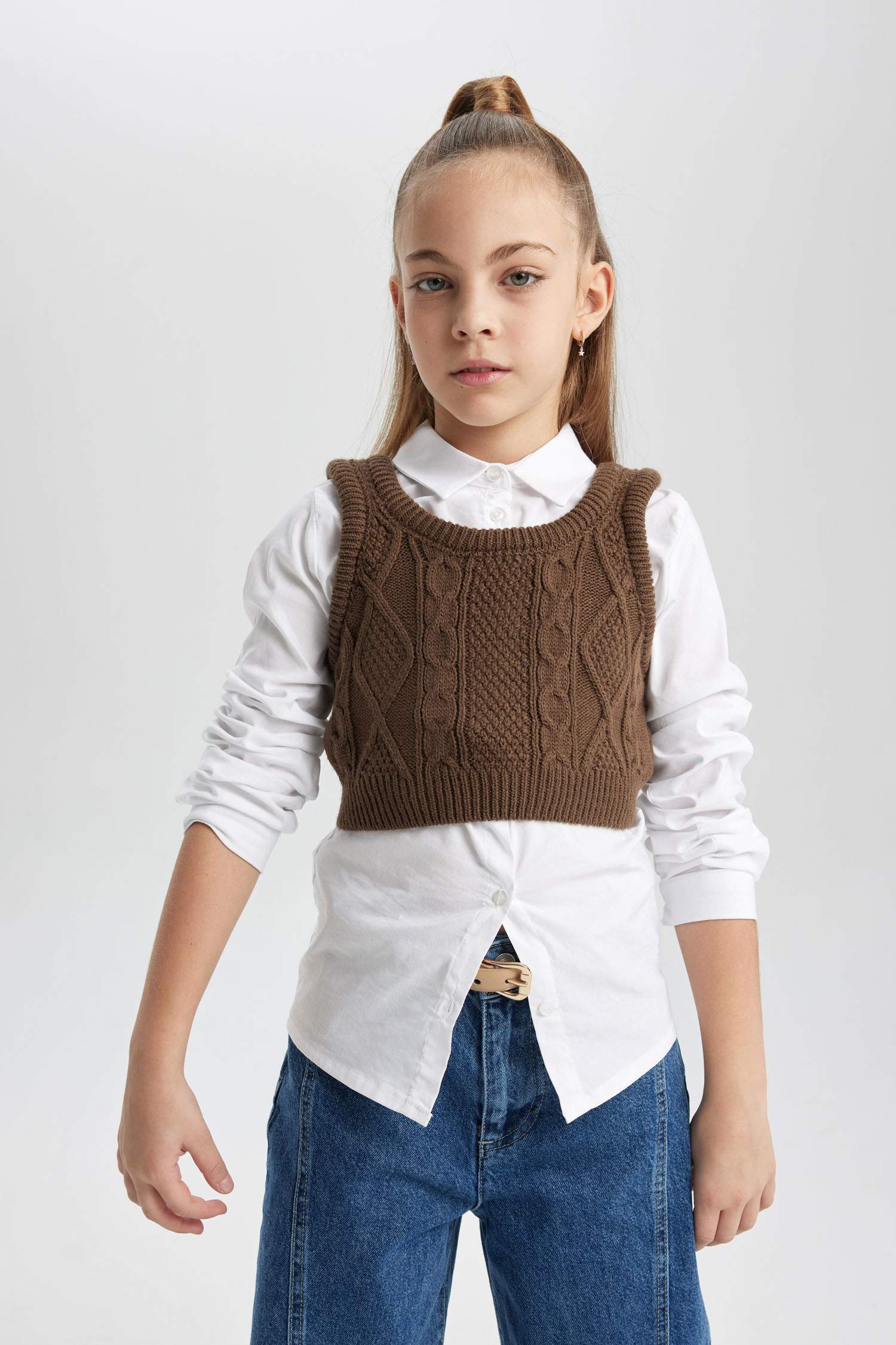 Қыздарға қалыпты пішім Свитер