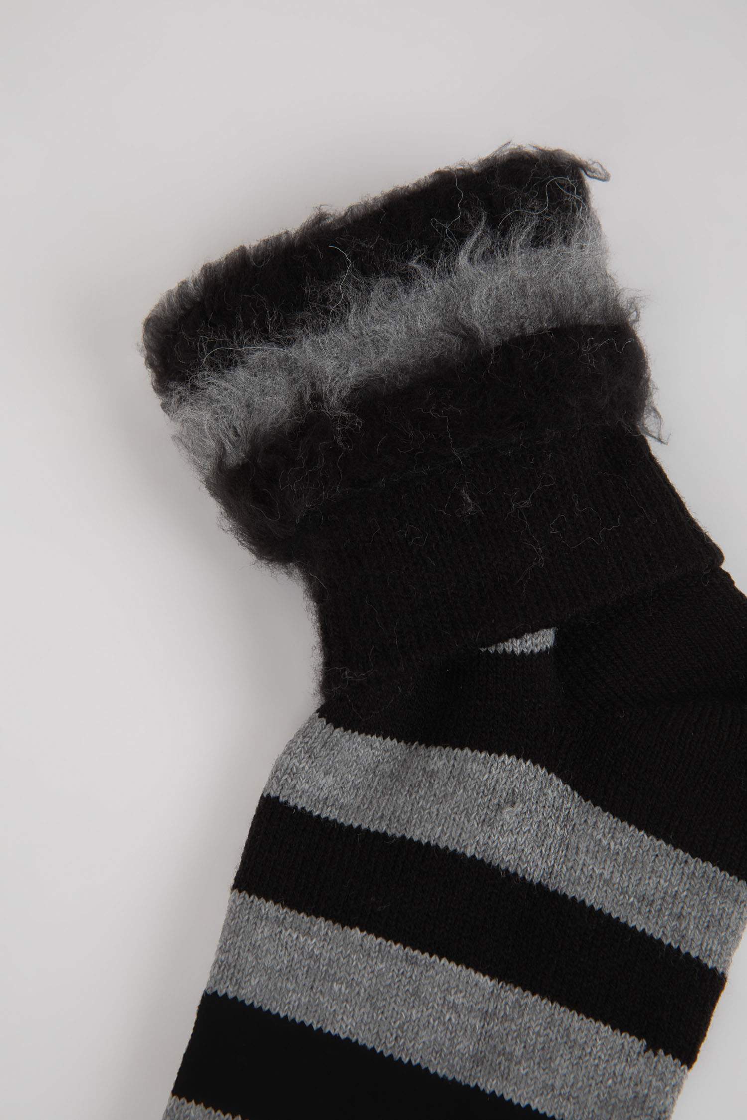 Erkek Termal Çizgili Uzun Bot Çorabı