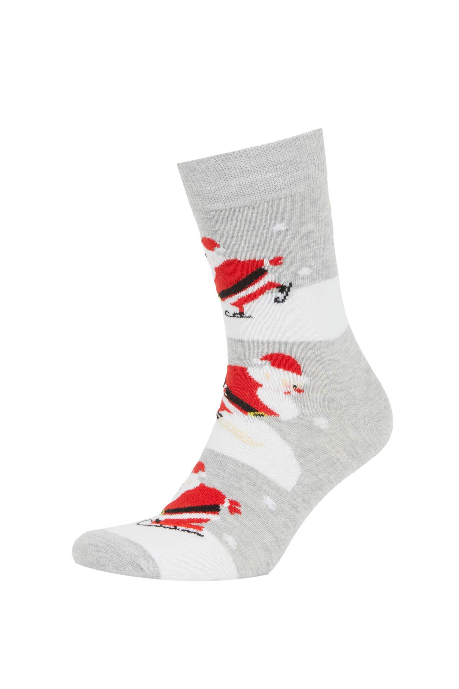 Erkek Yılbaşı Temalı 2'li Pamuklu Uzun Çorap