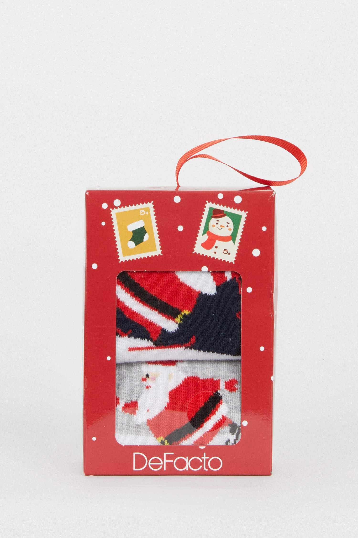 Erkek Yılbaşı Temalı 2'li Pamuklu Uzun Çorap