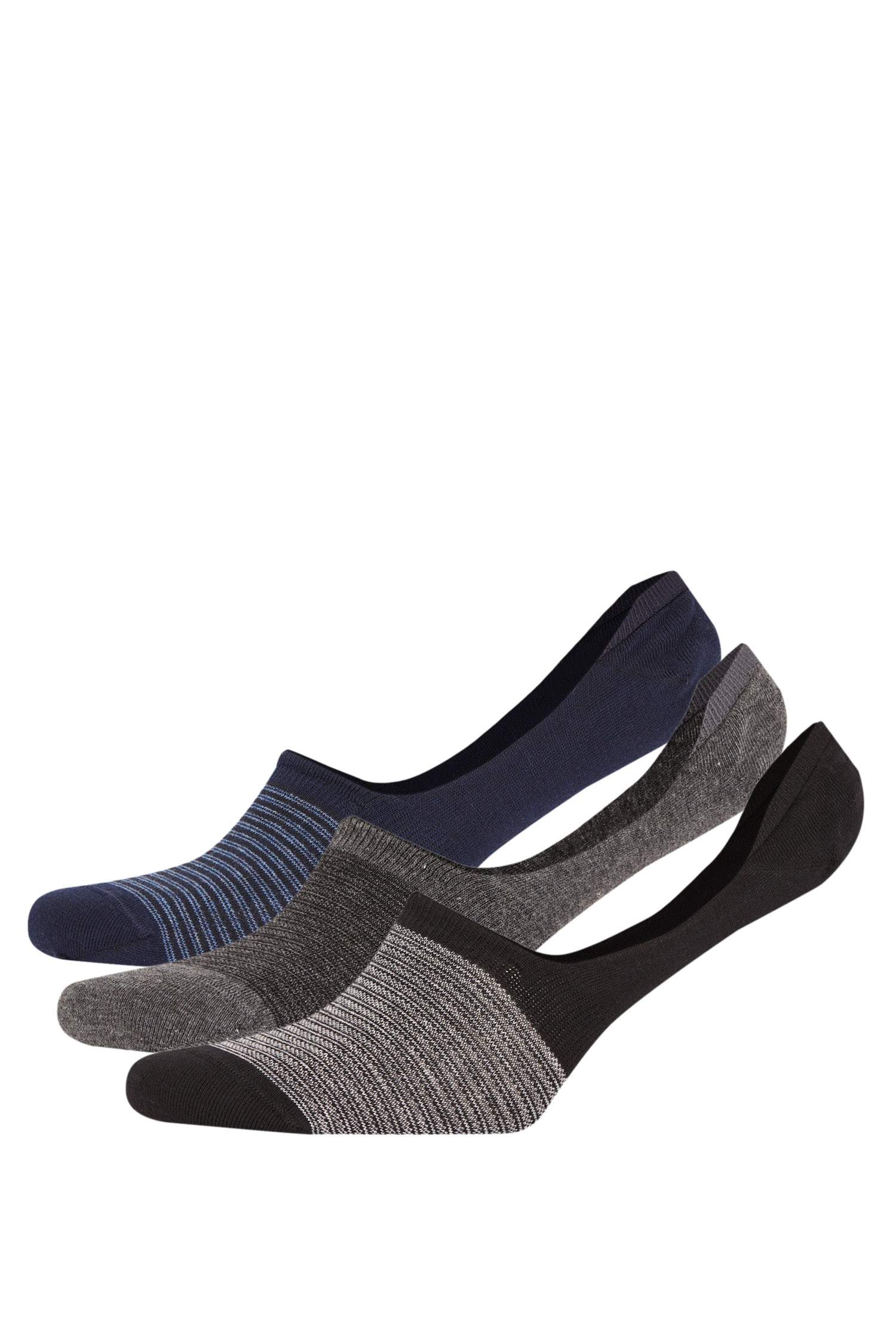 Erkek Dikişsiz 3'lü Pamuklu Babet Çorap