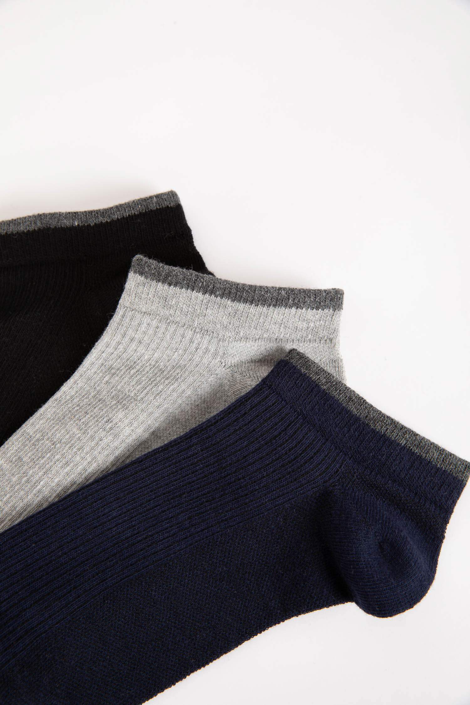 Erkek 3'lü Pamuklu Patik Çorap