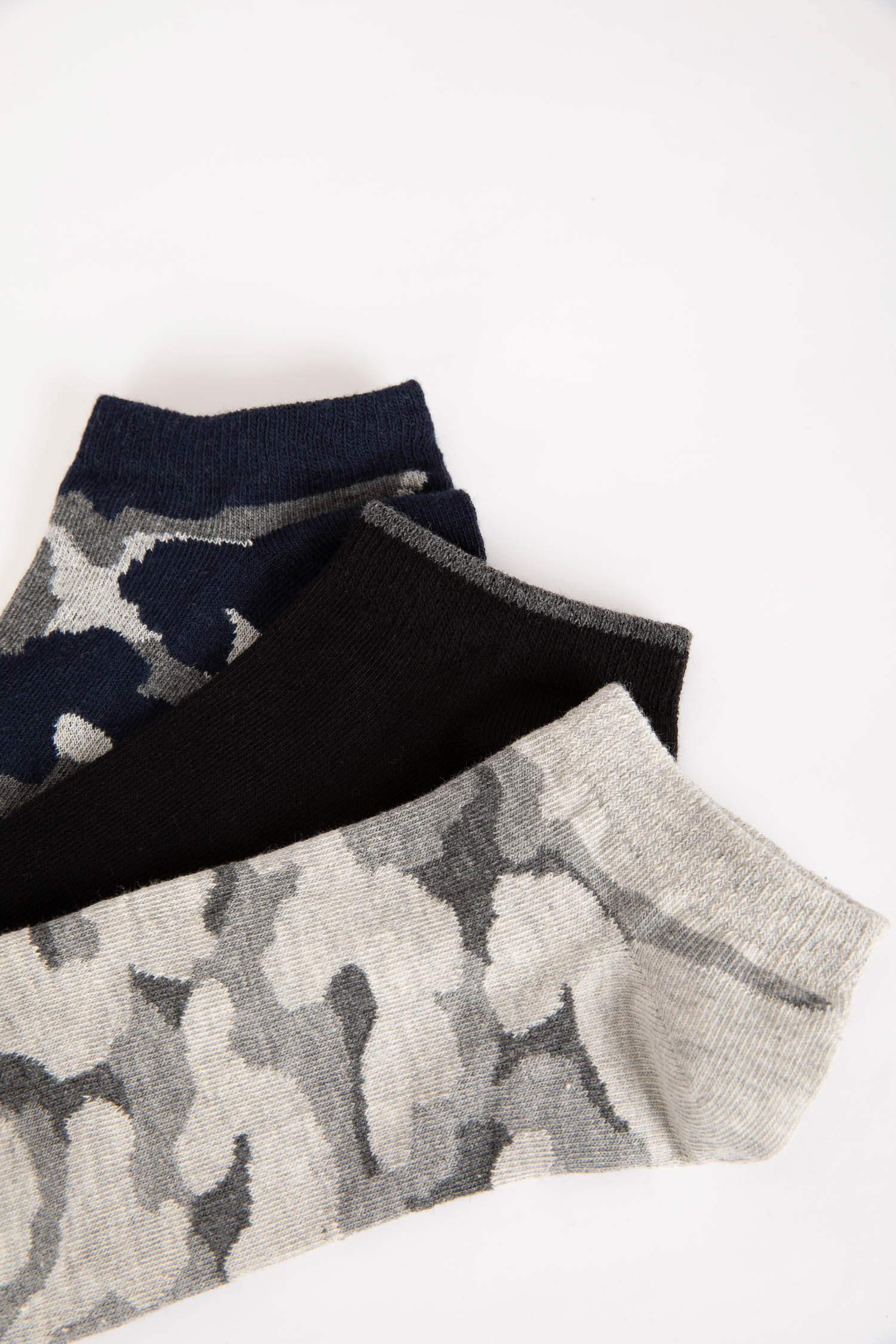 Erkek 3'lü Pamuklu Patik Çorap