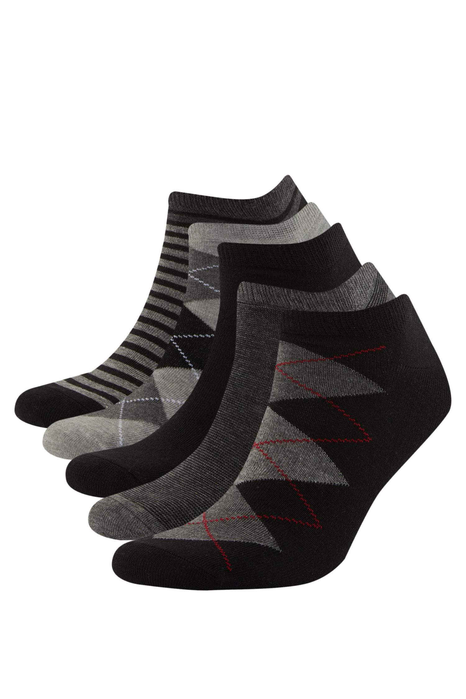 Erkek 5'li Pamuklu Patik Çorap