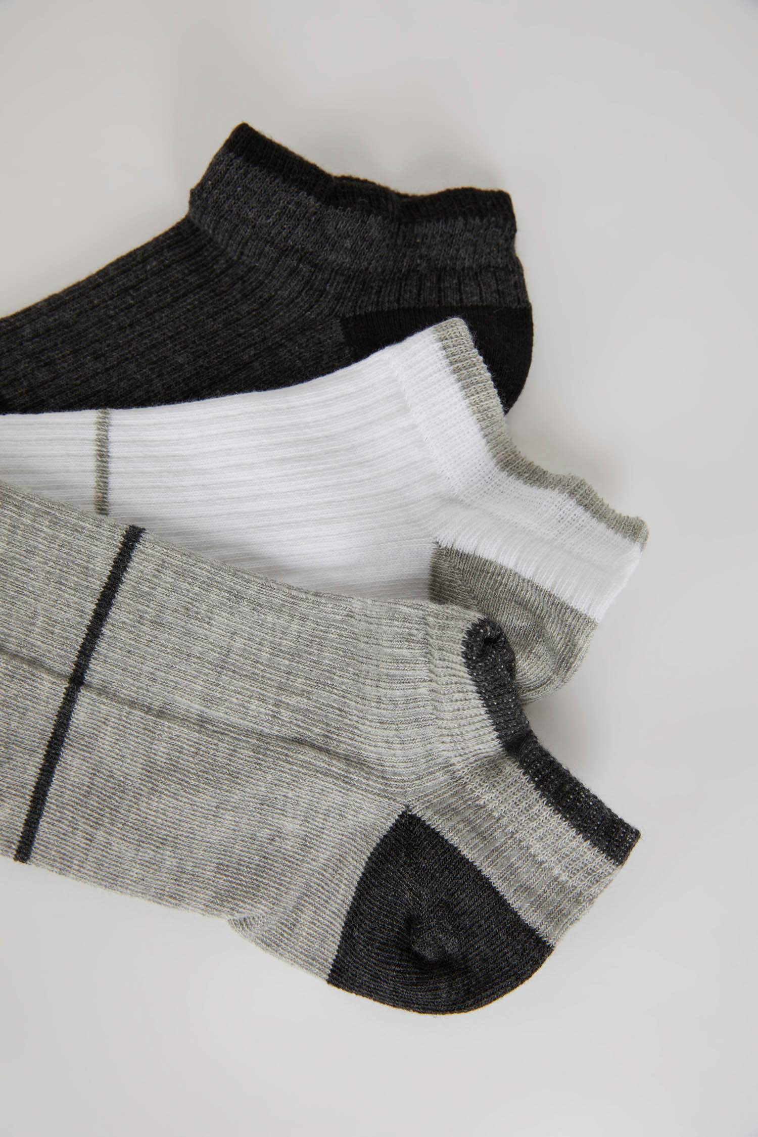 Erkek 3'lü Pamuklu Patik Çorap