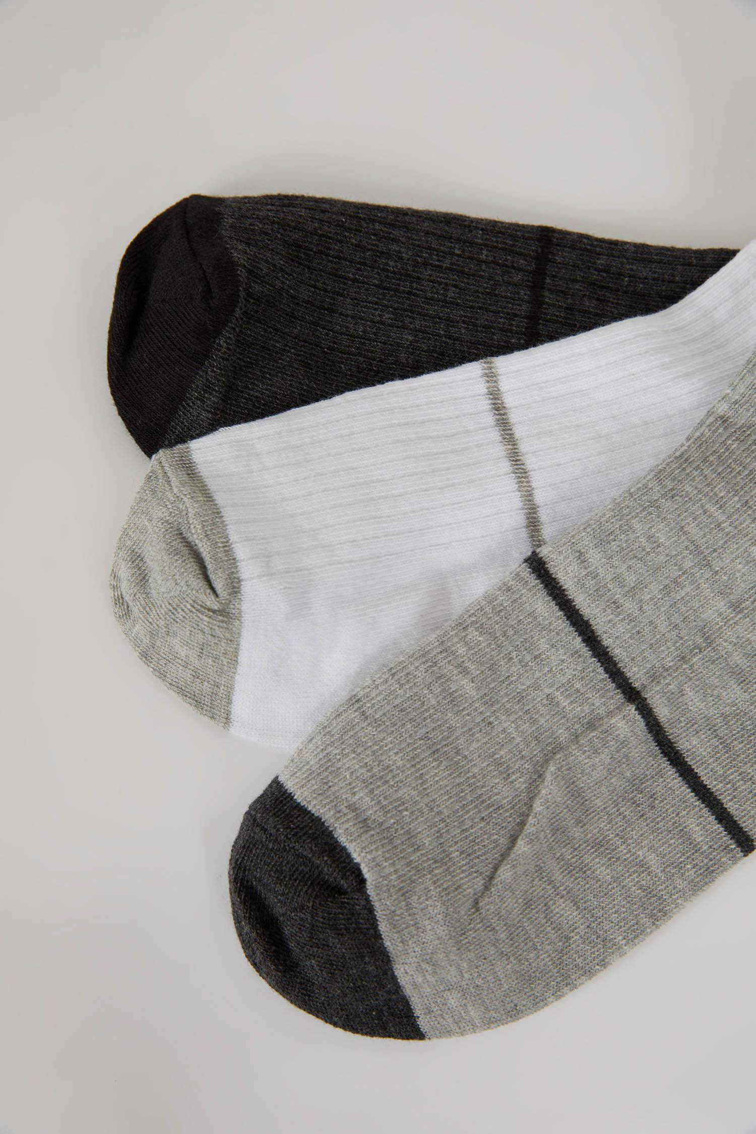 Erkek 3'lü Pamuklu Patik Çorap