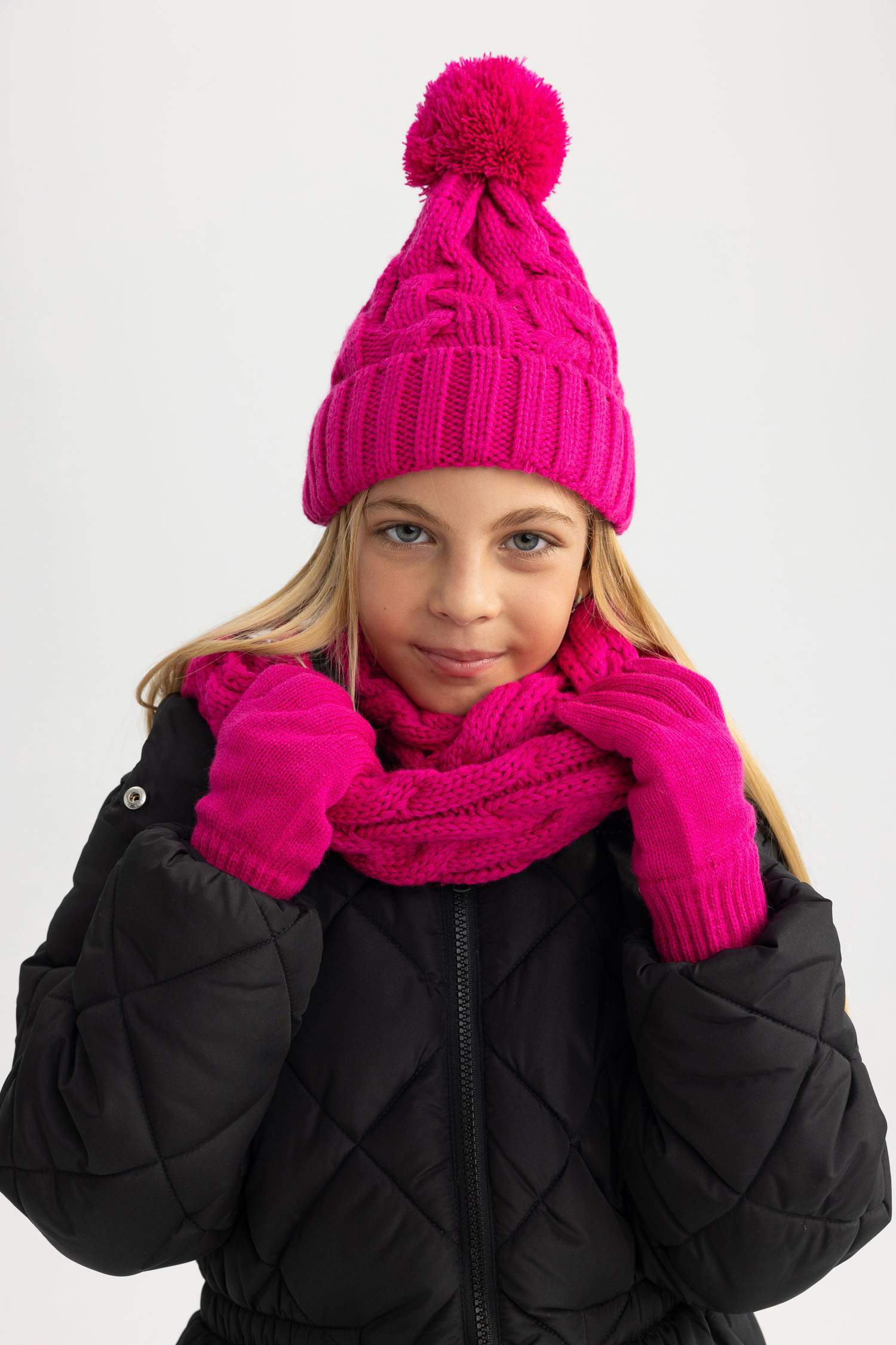 Girl Scarf Gloves Bere 3 Piece Set