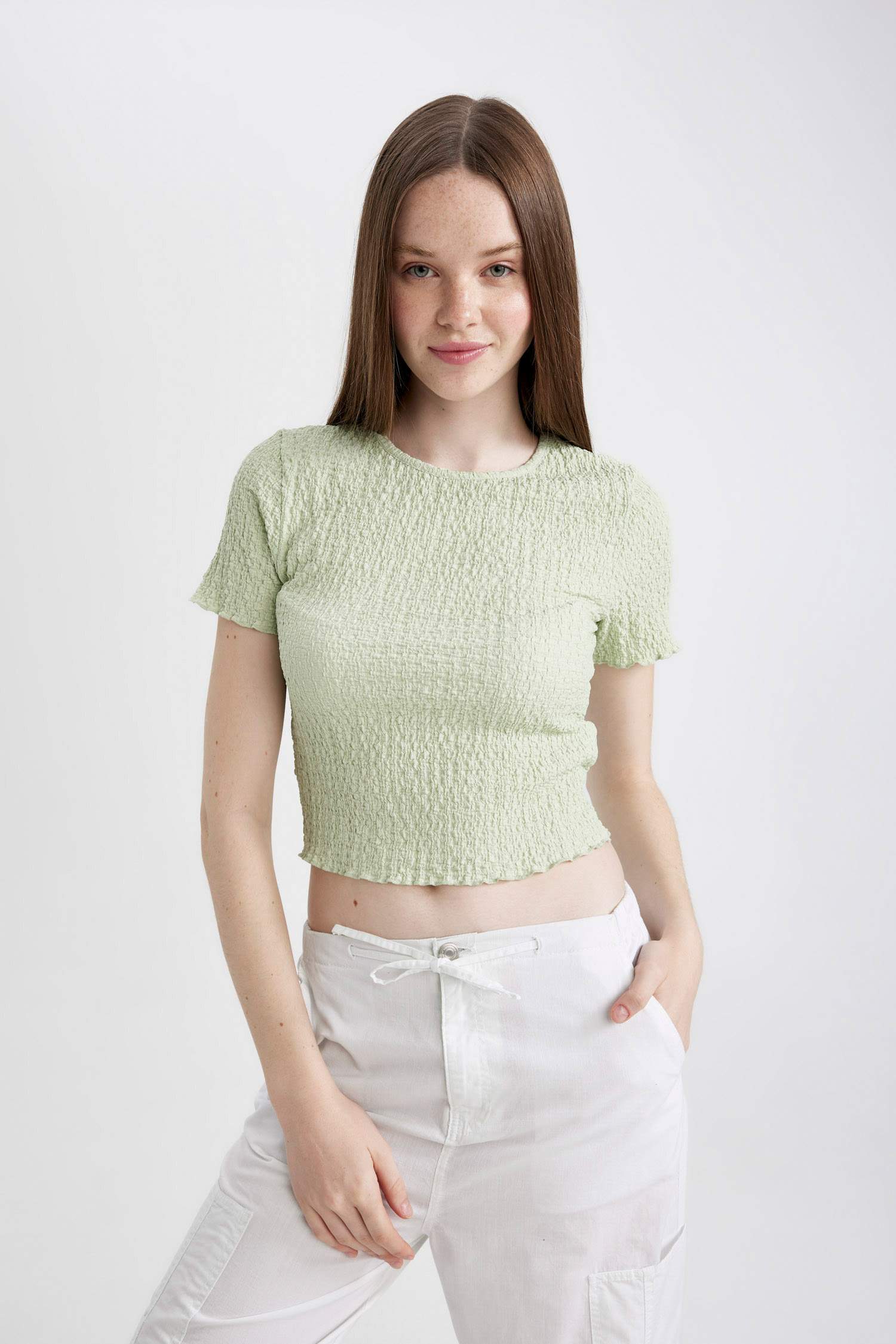 дөңгелек жаға кресс матасы Қысқа жеңді футболка