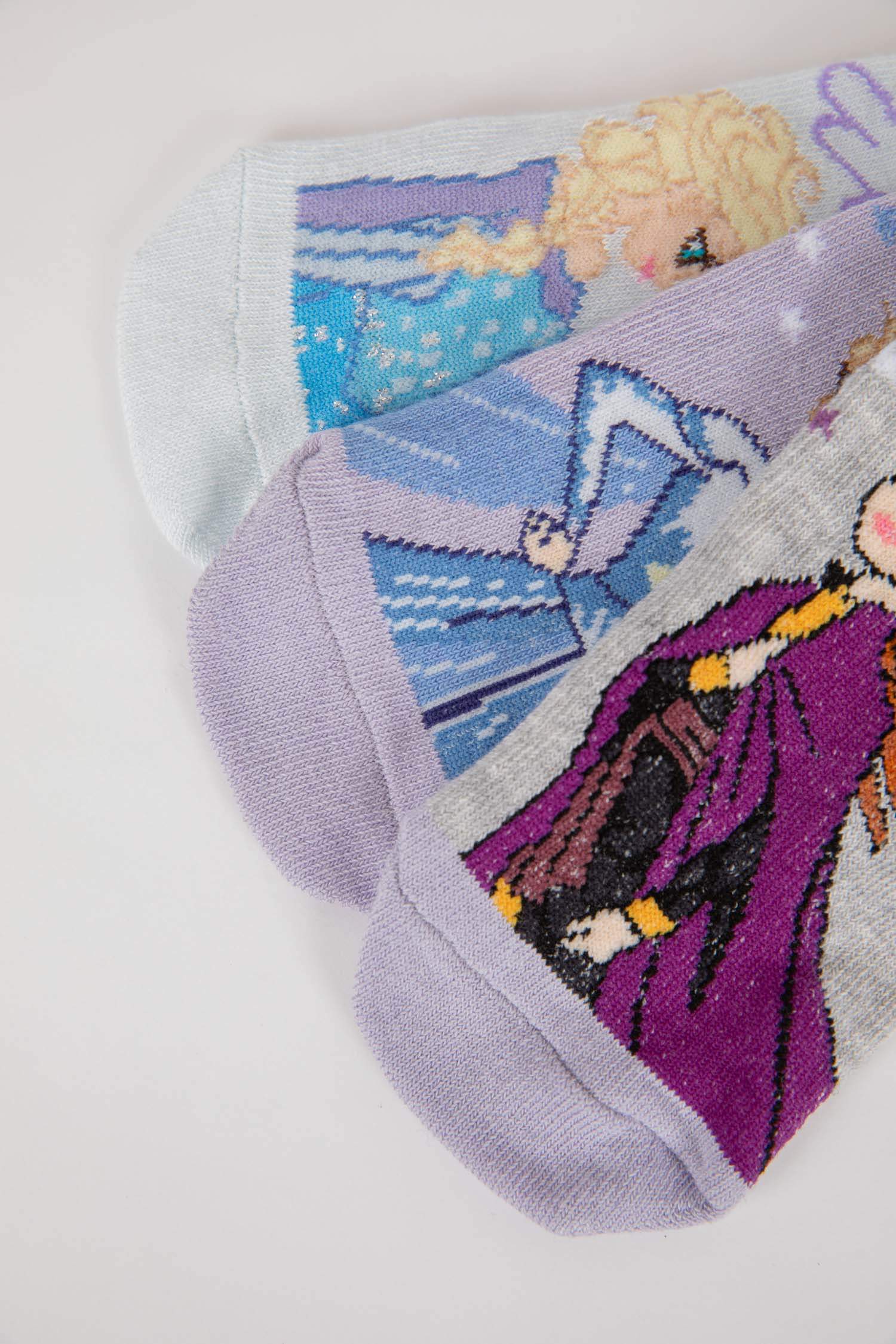 Mixed Color GIRLS & TEENS Girl Frozen Licensed 3 piece Short Socks ...