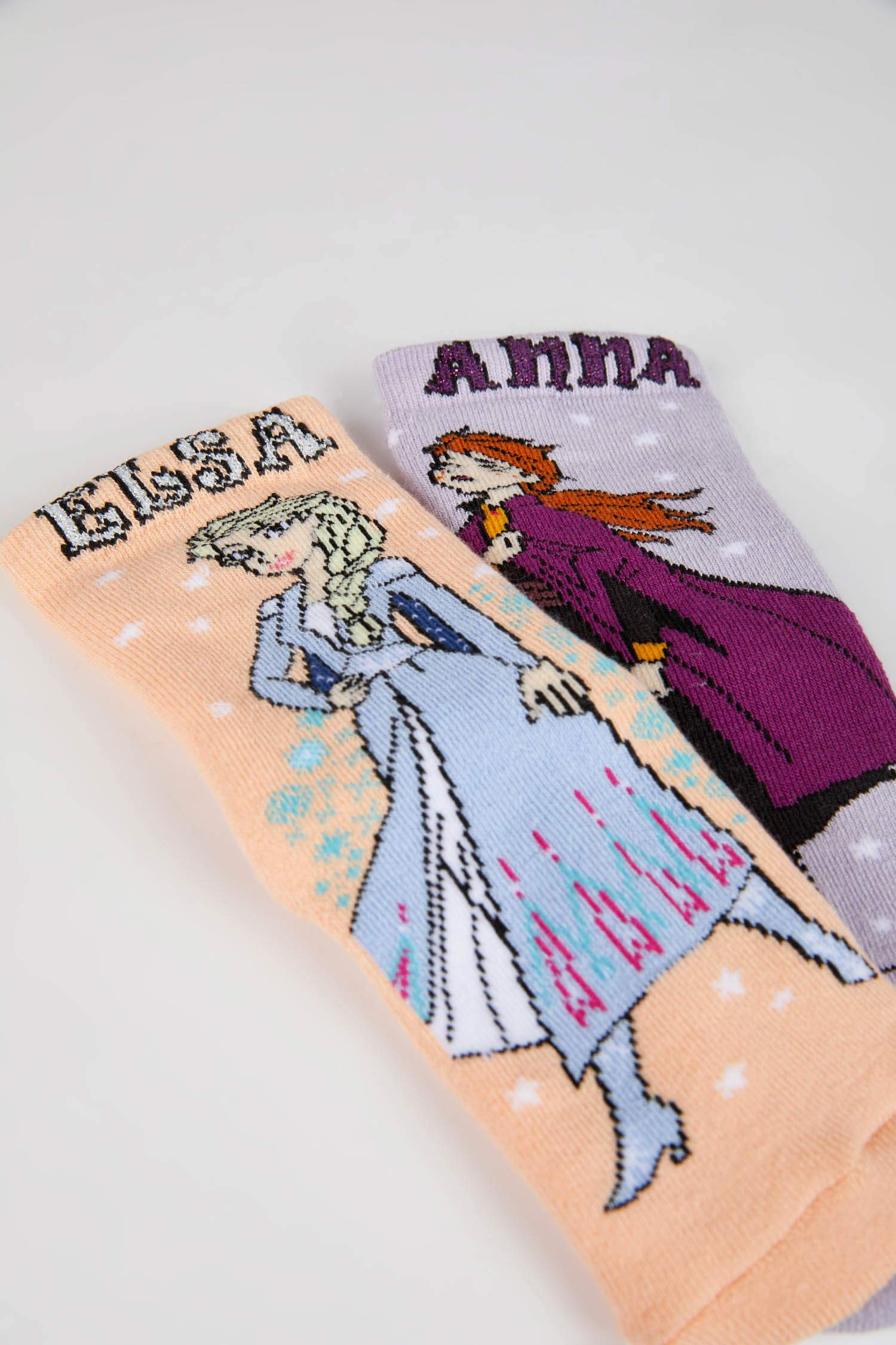 جوارب طويلة قطن بناتي من فروزن  - قطعتين