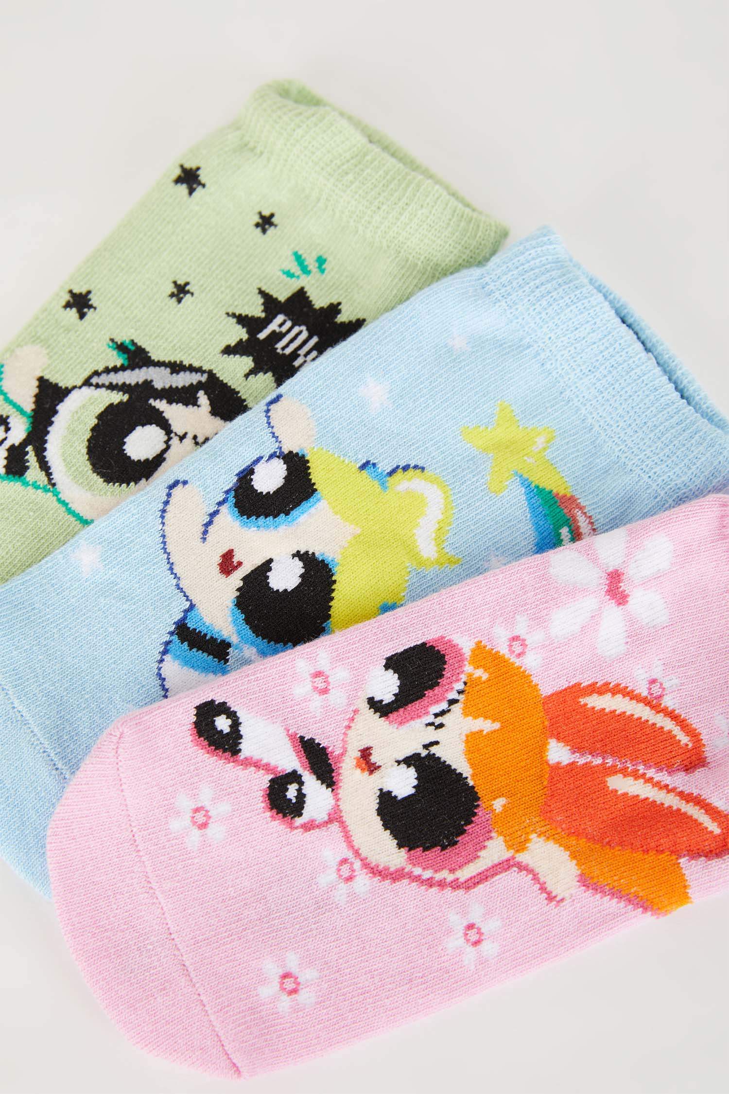 جوارب قصيرة قطن بناتي من باور باف جيرلز - 3 قطع