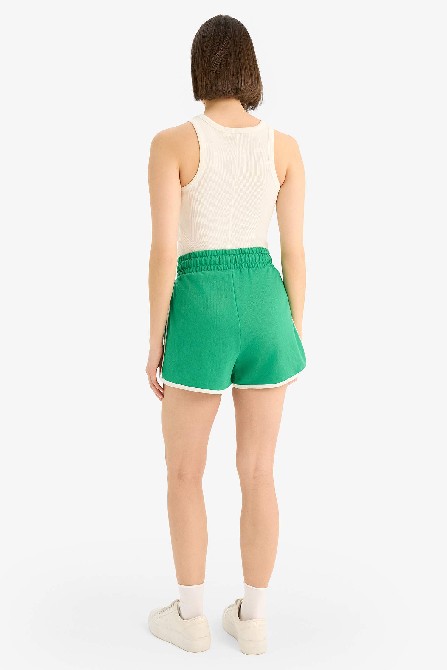 Coool Regular Fit Beli Lastikli Bağcıklı Kalın Mini Şort