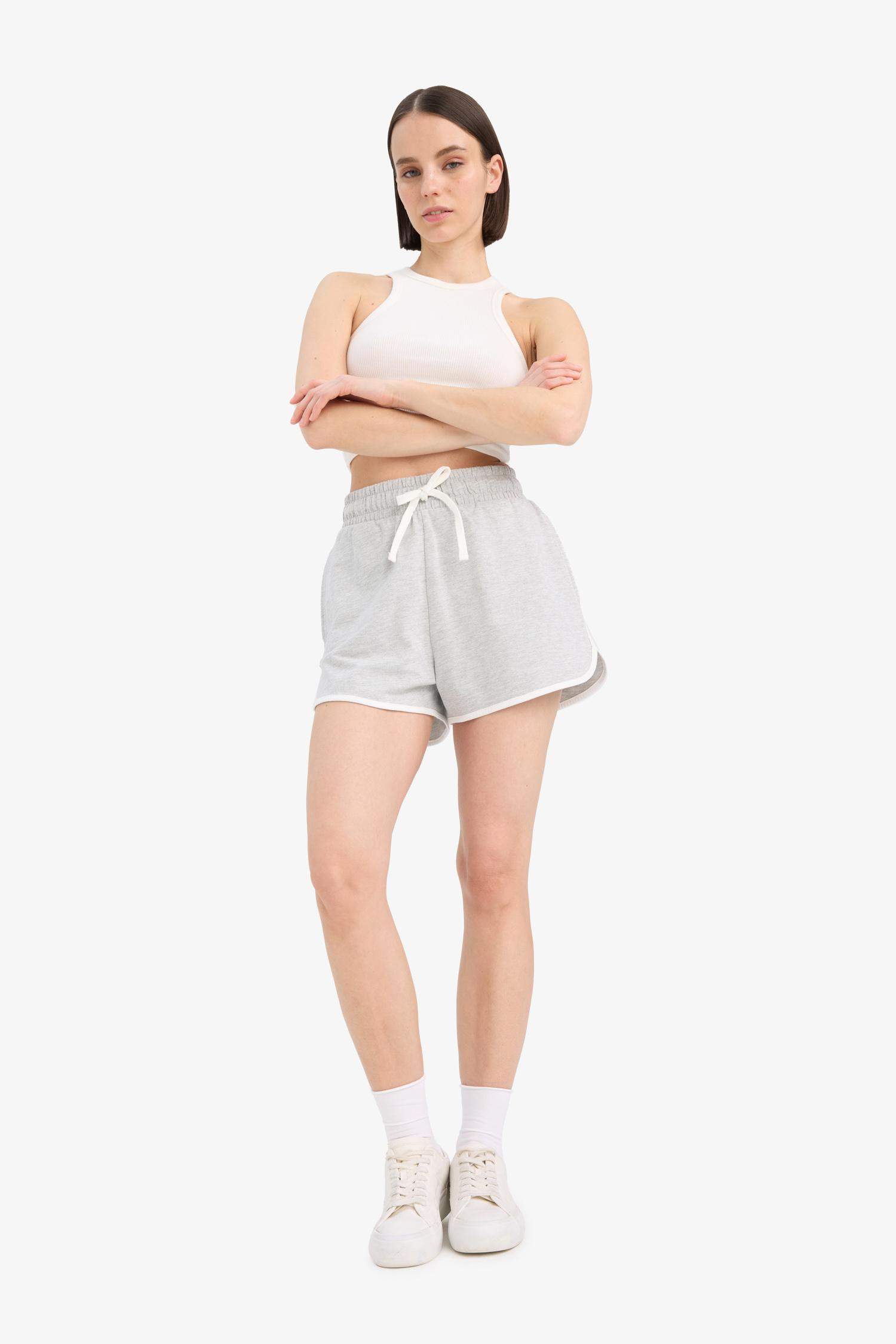 Coool Regular Fit Beli Lastikli Bağcıklı Kalın Mini Şort