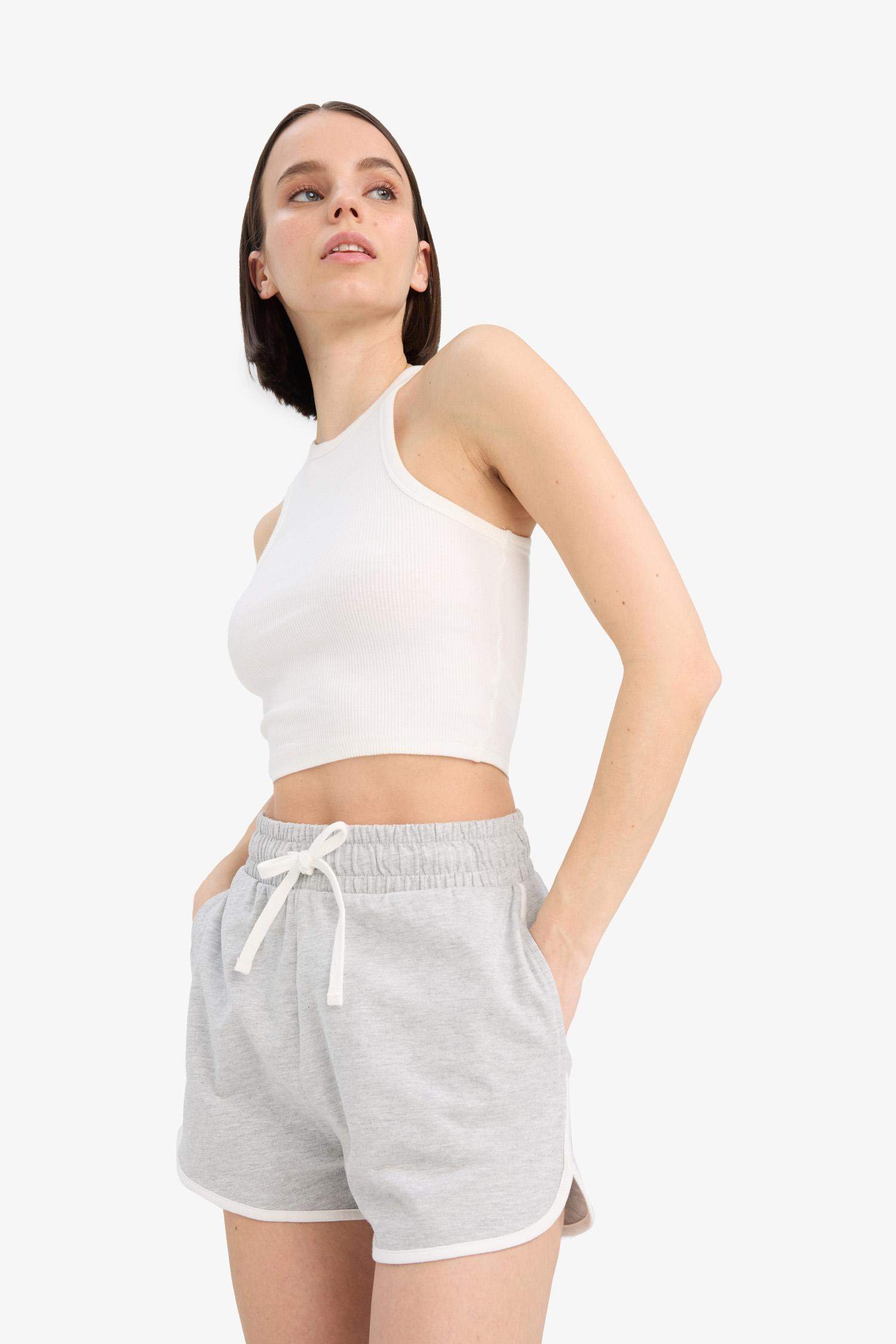 Coool Regular Fit Beli Lastikli Bağcıklı Kalın Mini Şort