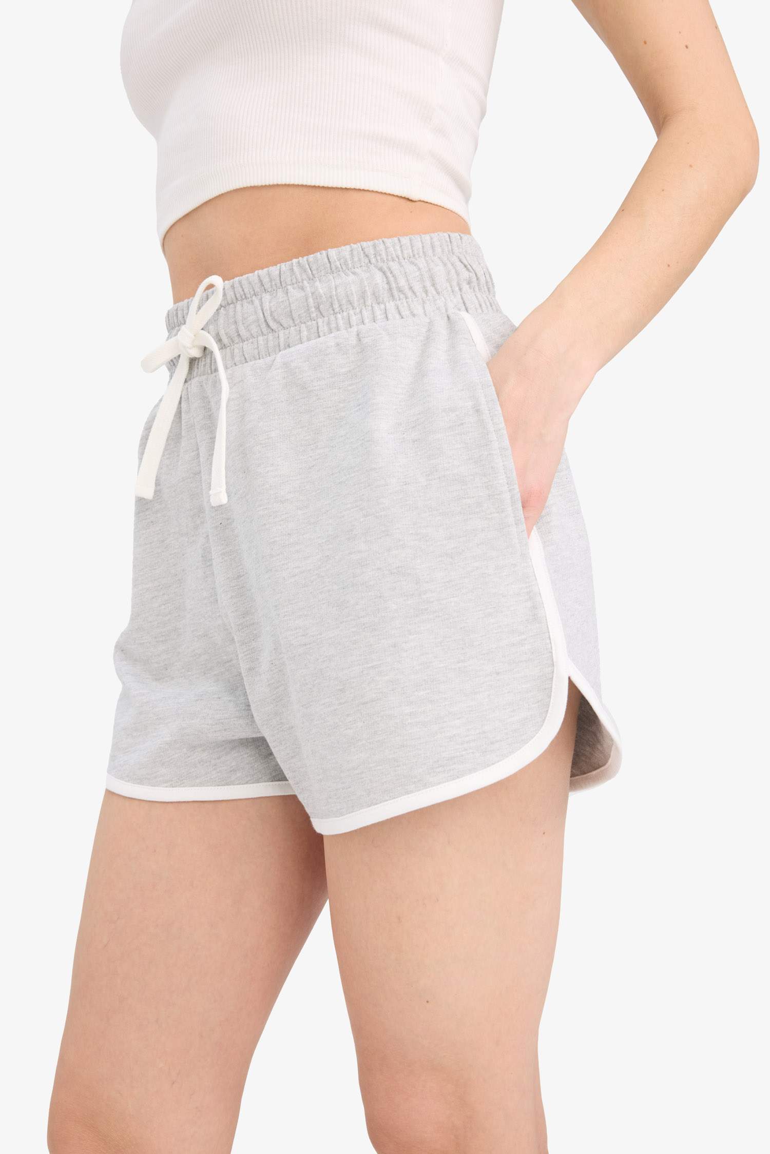 Coool Regular Fit Beli Lastikli Bağcıklı Kalın Mini Şort