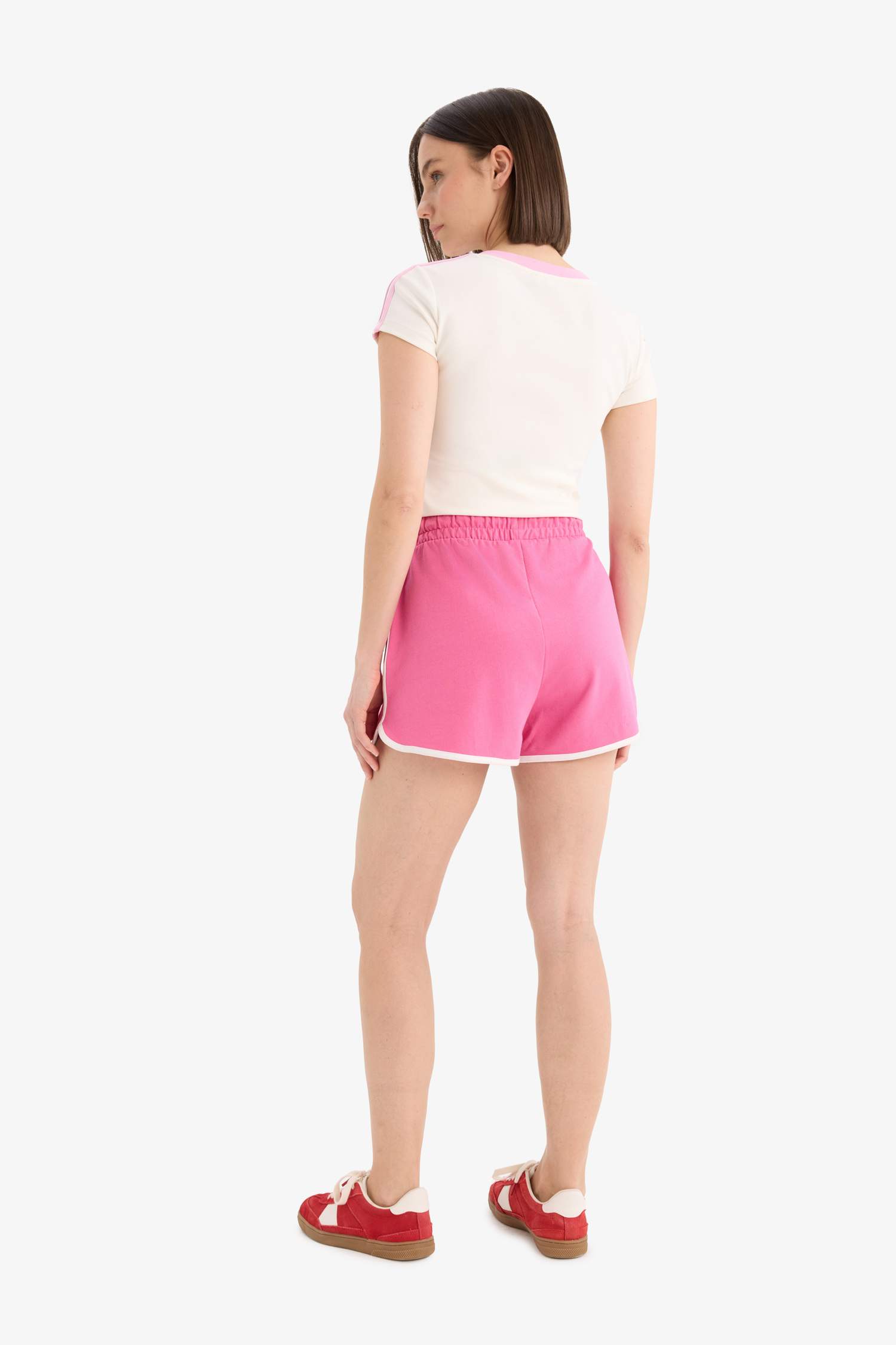 Coool Regular Fit Beli Lastikli Bağcıklı Kalın Mini Şort