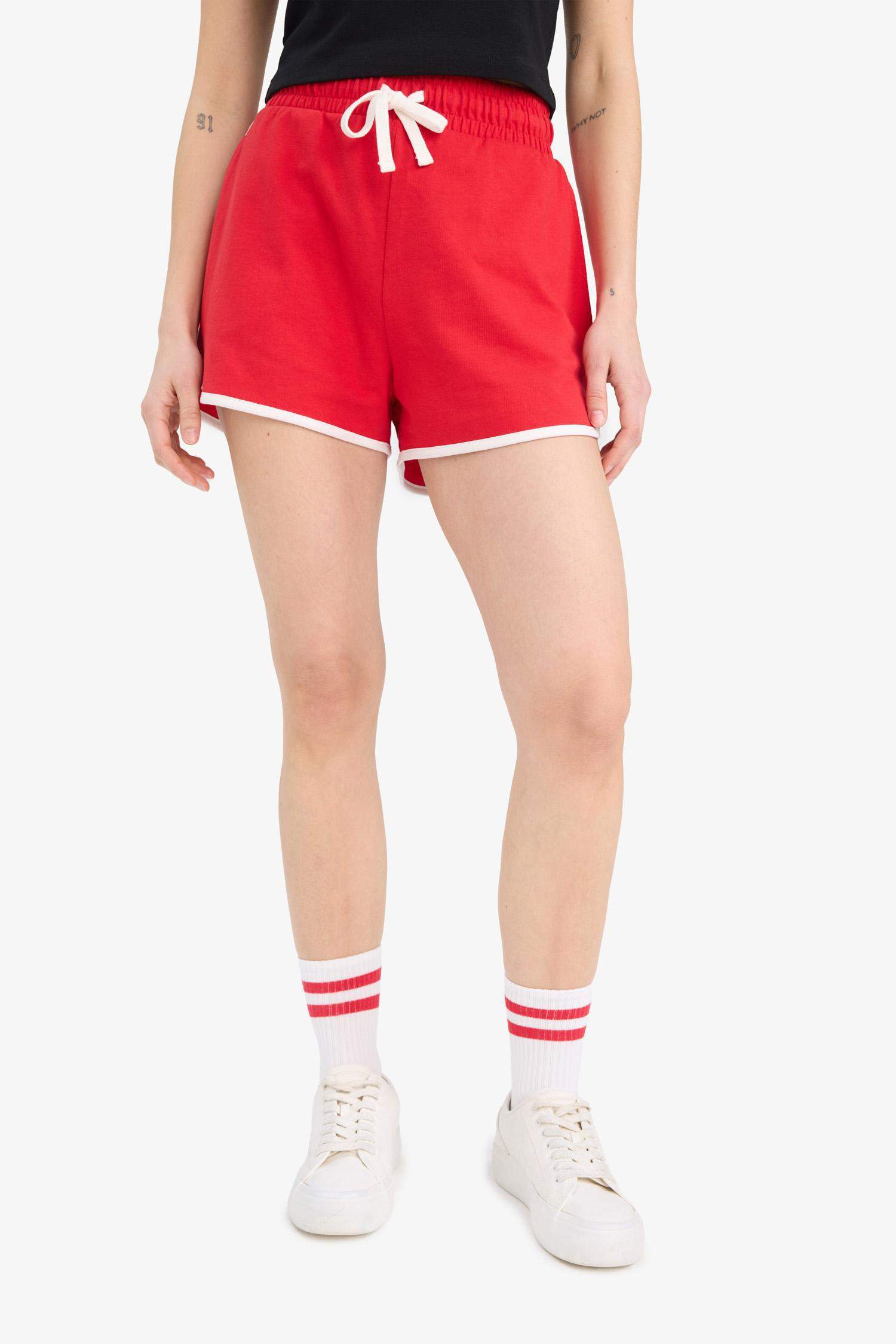 Coool Regular Fit Beli Lastikli Bağcıklı Kalın Mini Şort