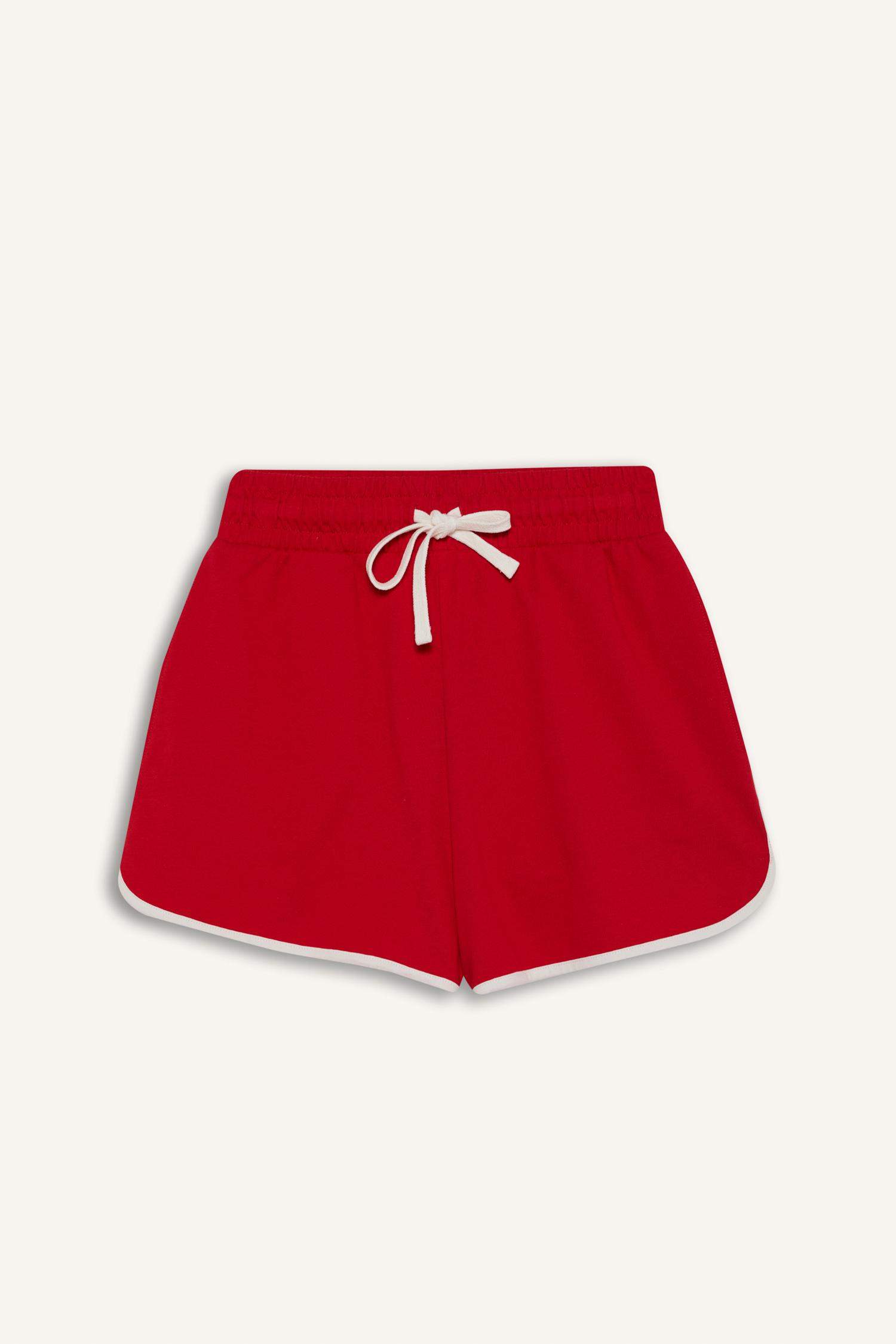 Coool Regular Fit Beli Lastikli Bağcıklı Kalın Mini Şort