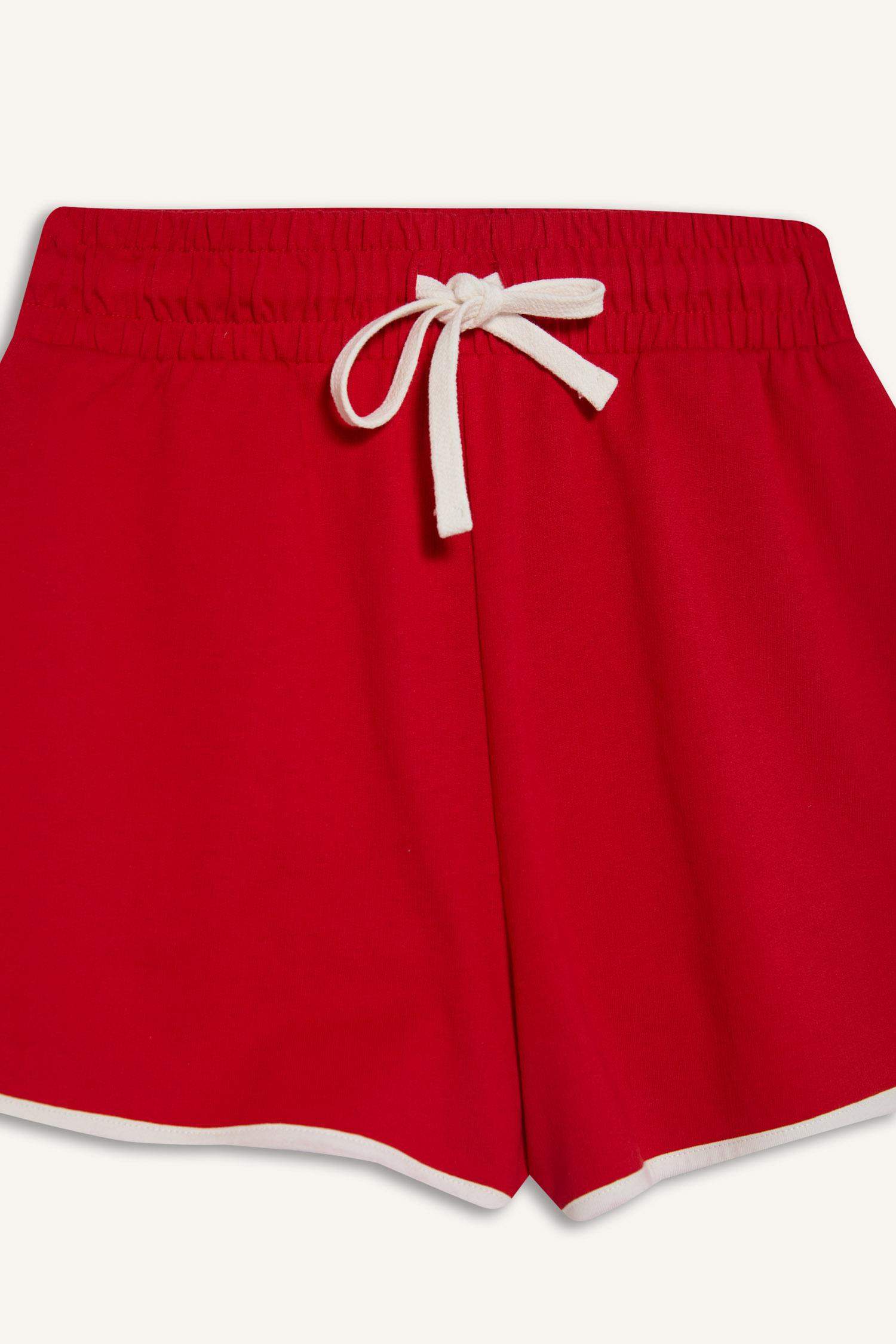 Coool Regular Fit Beli Lastikli Bağcıklı Kalın Mini Şort