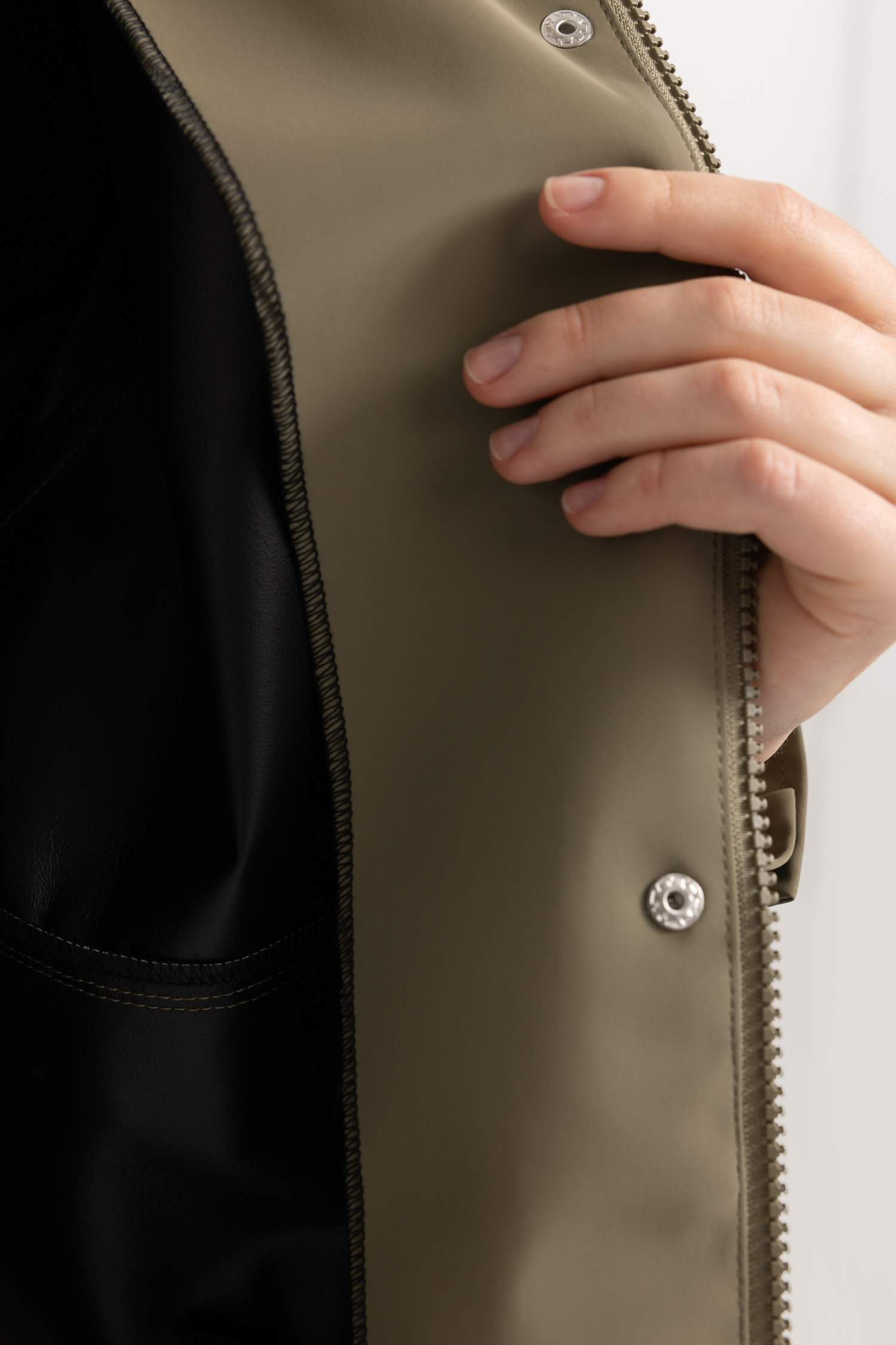 Su İtici Regular Kalıp Kapüşonlu Uzun Yağmurluk