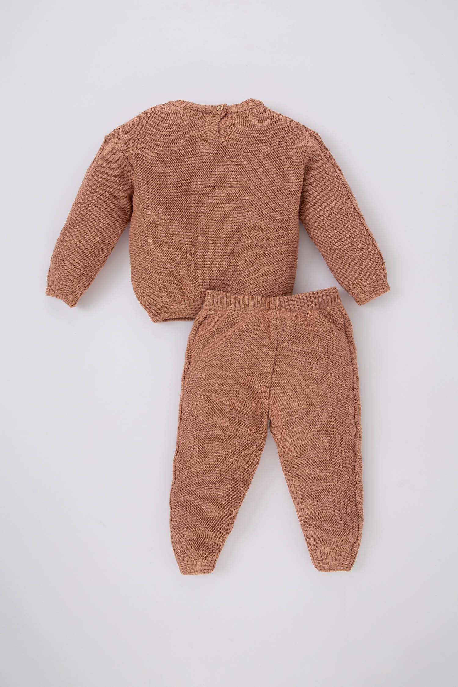 Baby Girl Crew Neck Pullover Bottom Knitted 2 Piece Set
