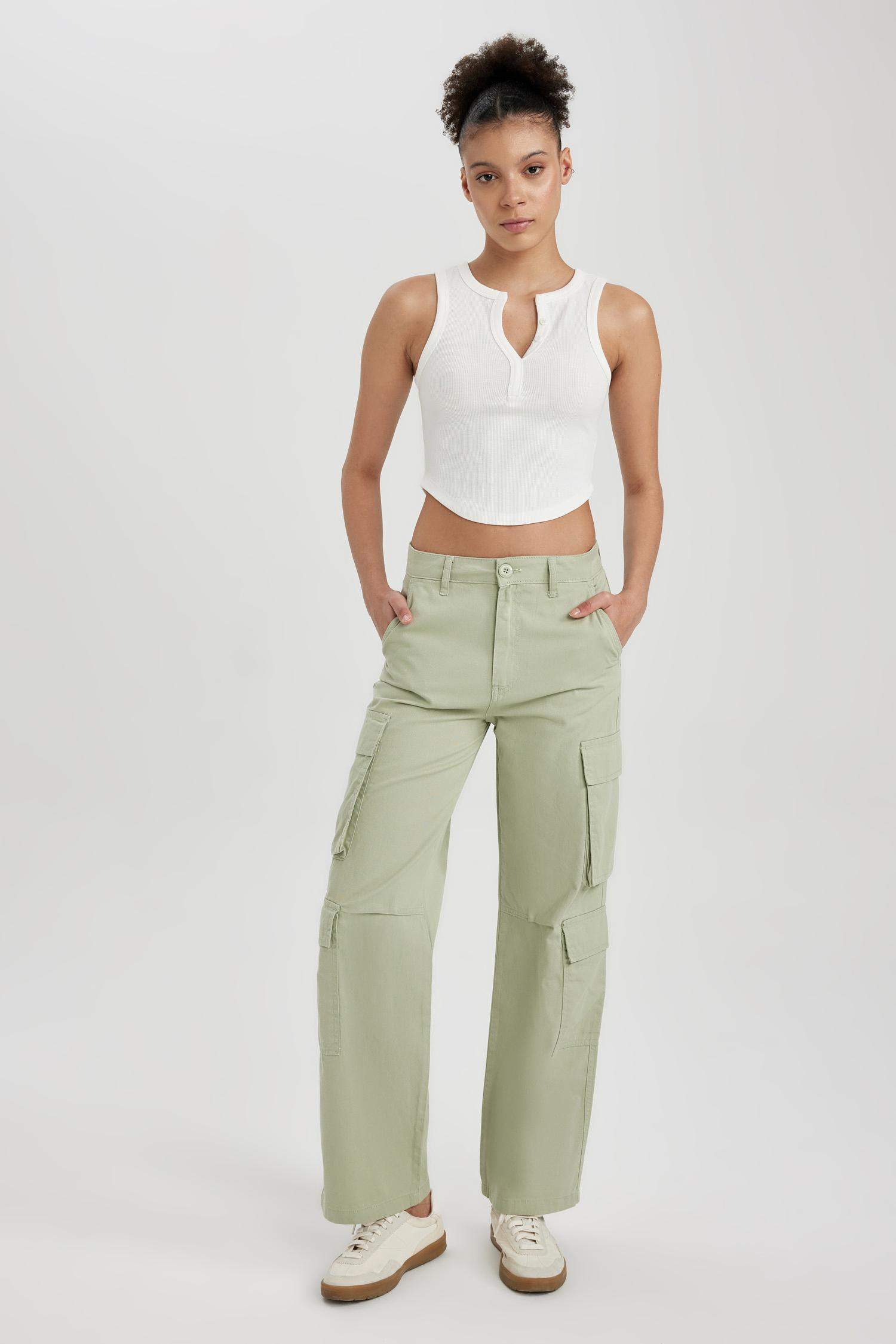 بنطلون كارجو قطن بقصة مستقيمة