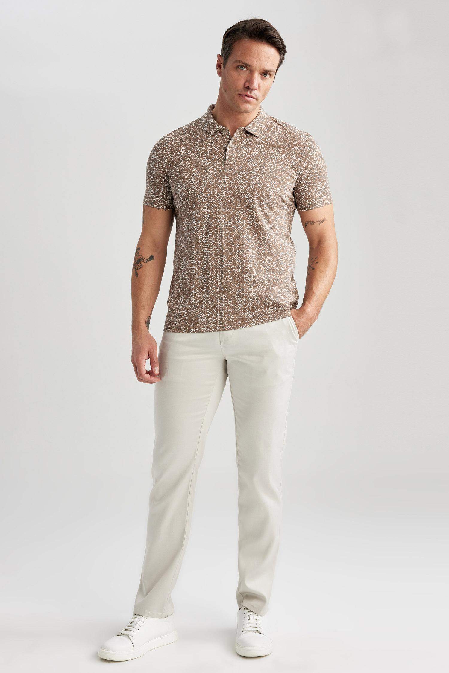 T-shirt Polo en coton imprimé Coupe Moderne