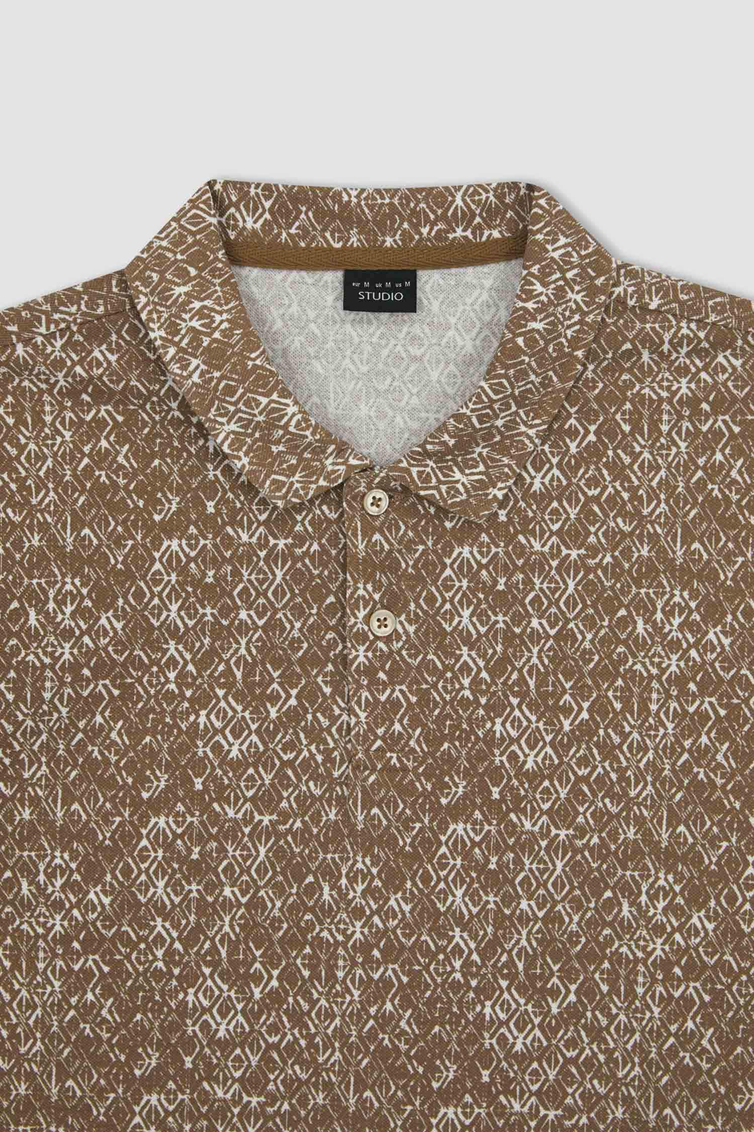 T-shirt Polo en coton imprimé Coupe Moderne