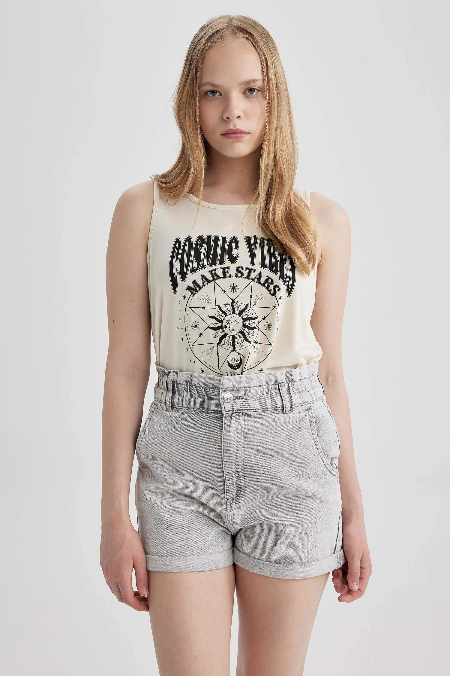 Regular Fit Printed Crew Neck Undershirt