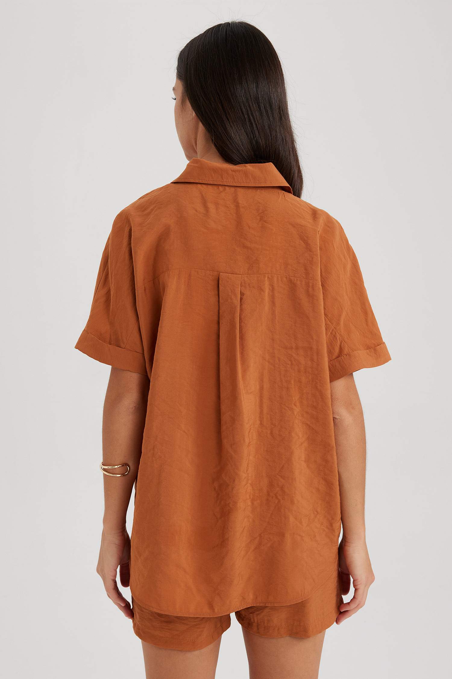 Chemise À Manches Courtes Modal Col De Chemise